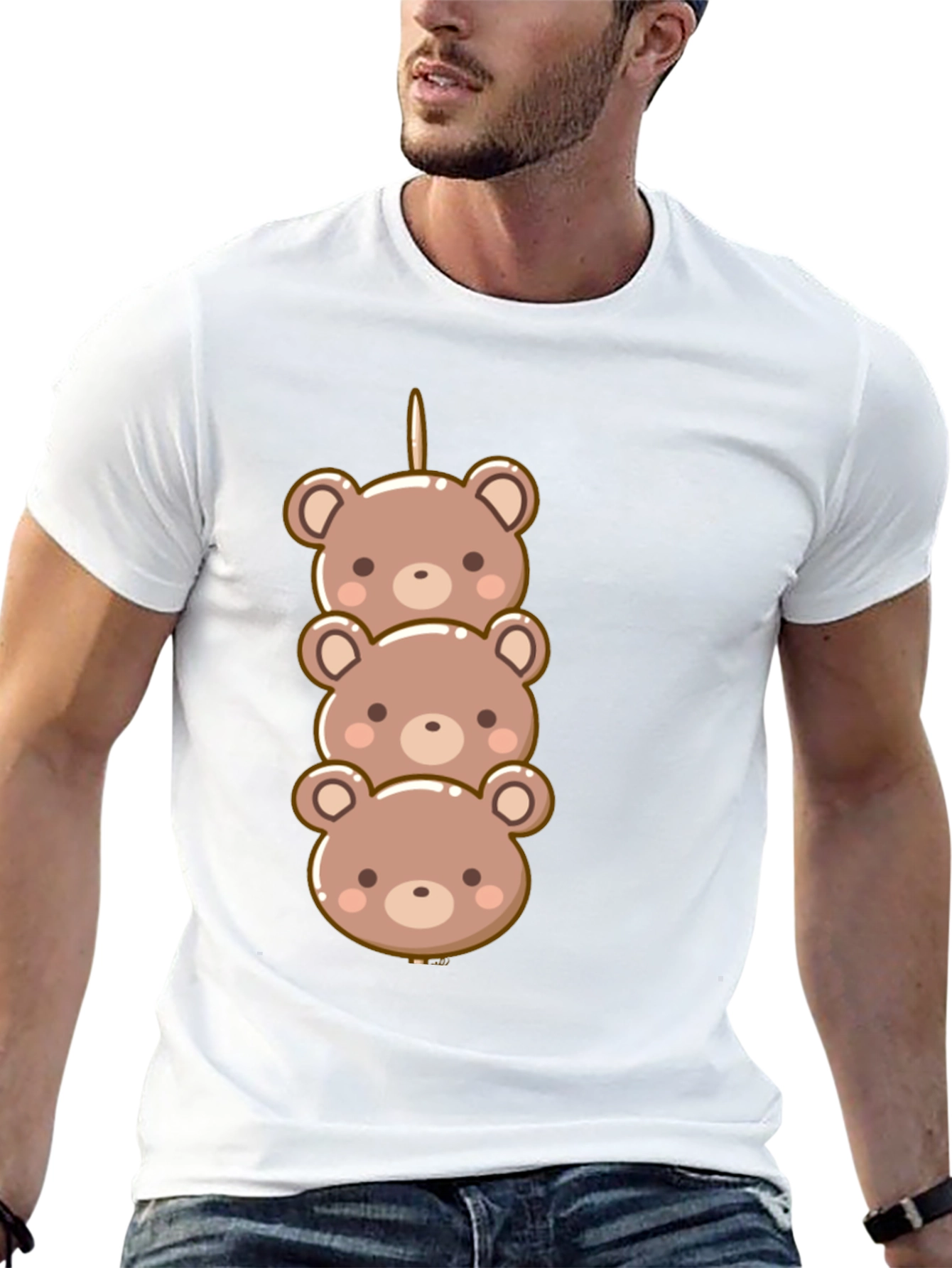 Cute Bear Dango Graphic Tee - Black