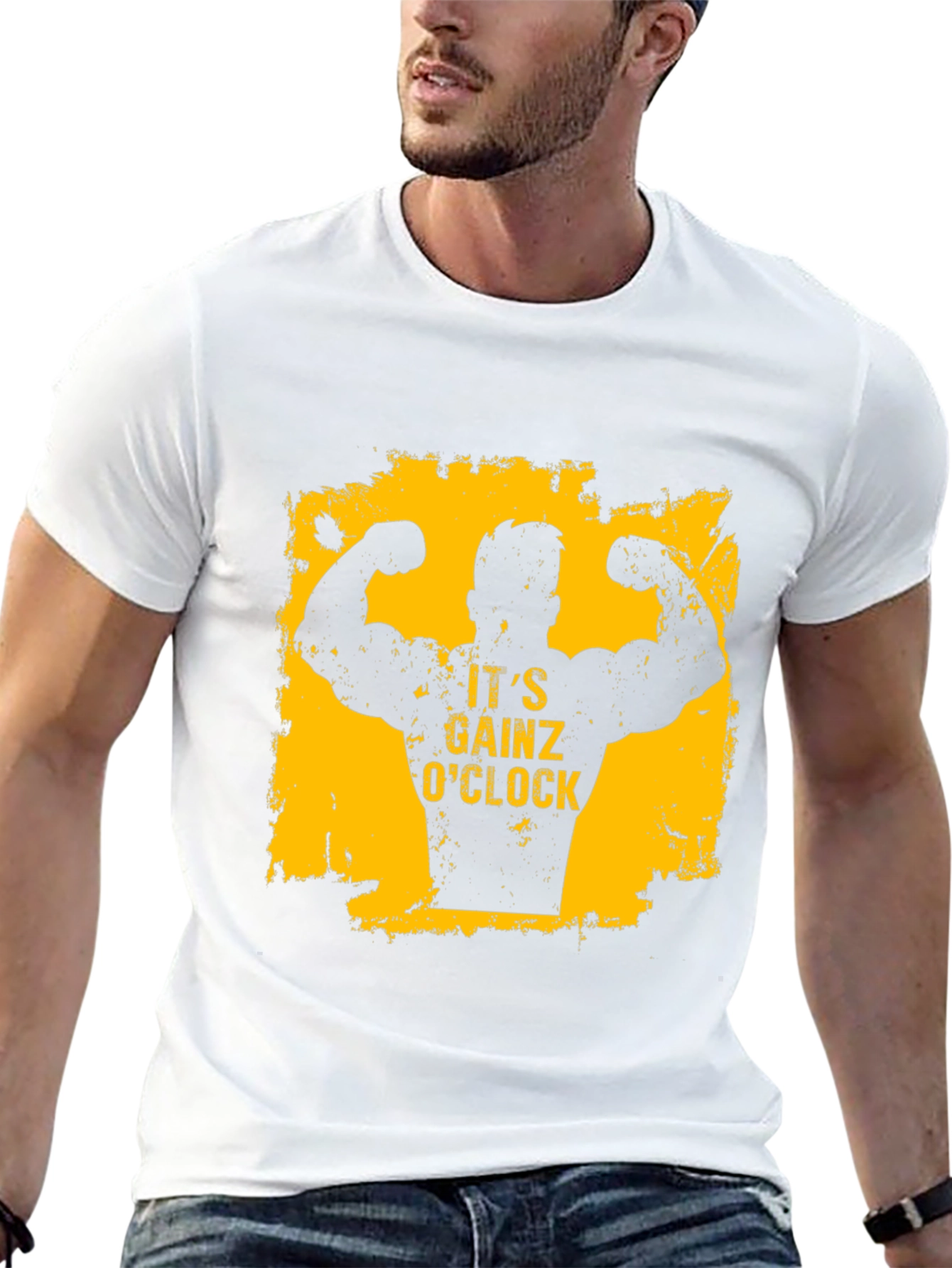 Its Gainz OClock Mens Black T-Shirt