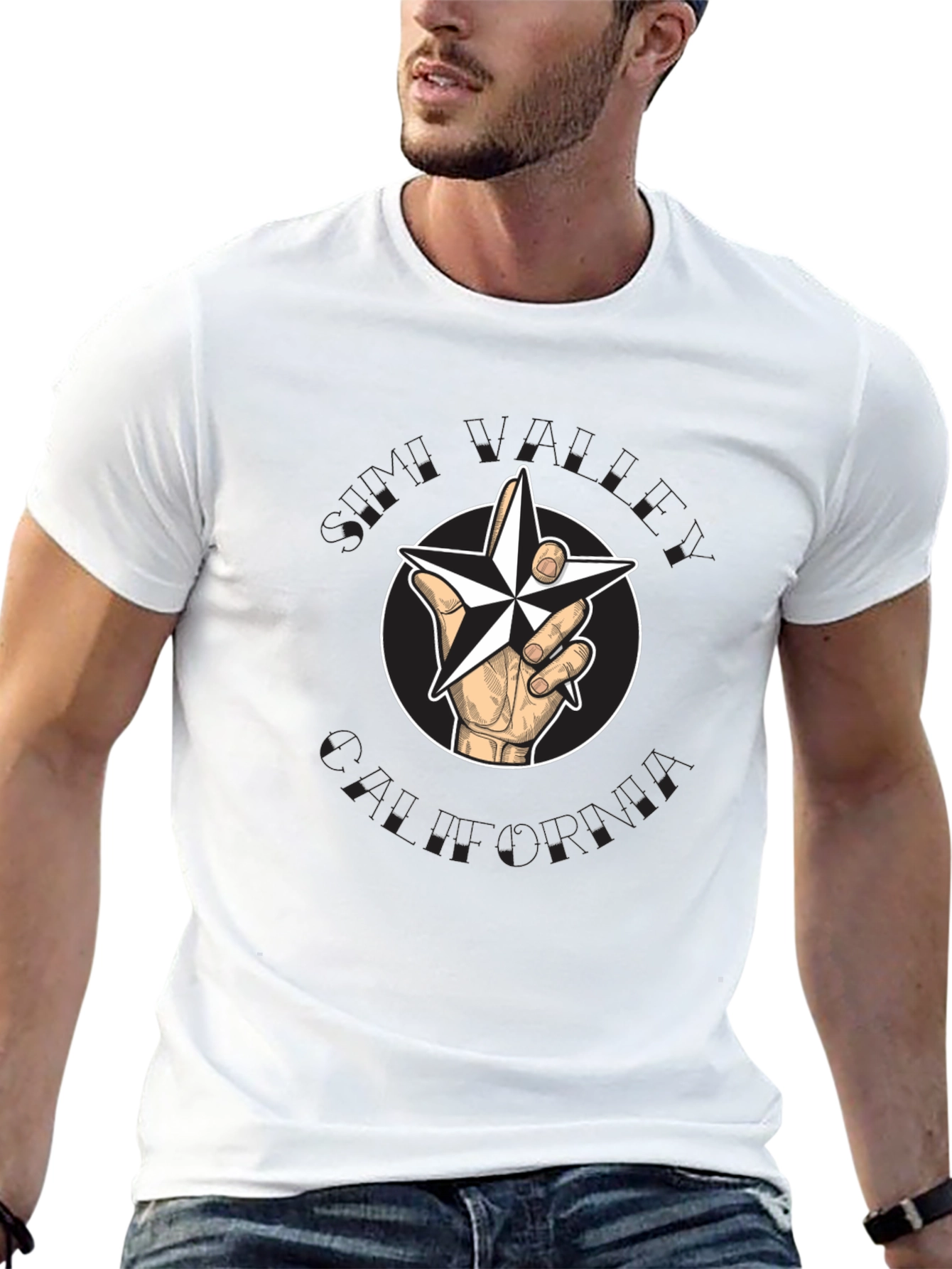 Star Hand Graphic T-Shirt - Black