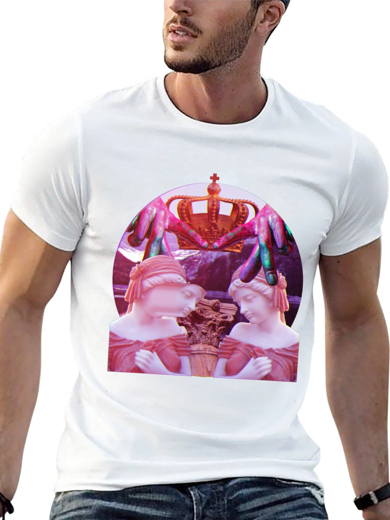 Artistic Statue Graphic Tee - Unique Design