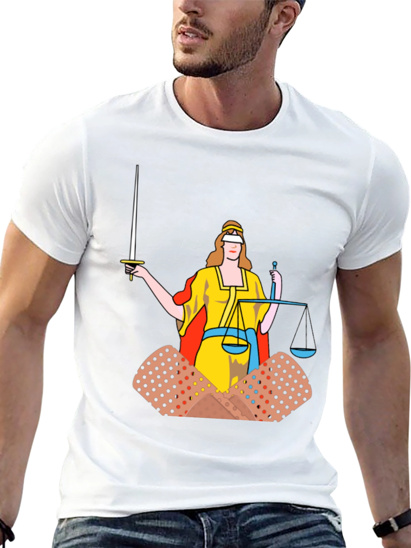 Justice T-Shirt: Bandage Edition Black Cotton Tee