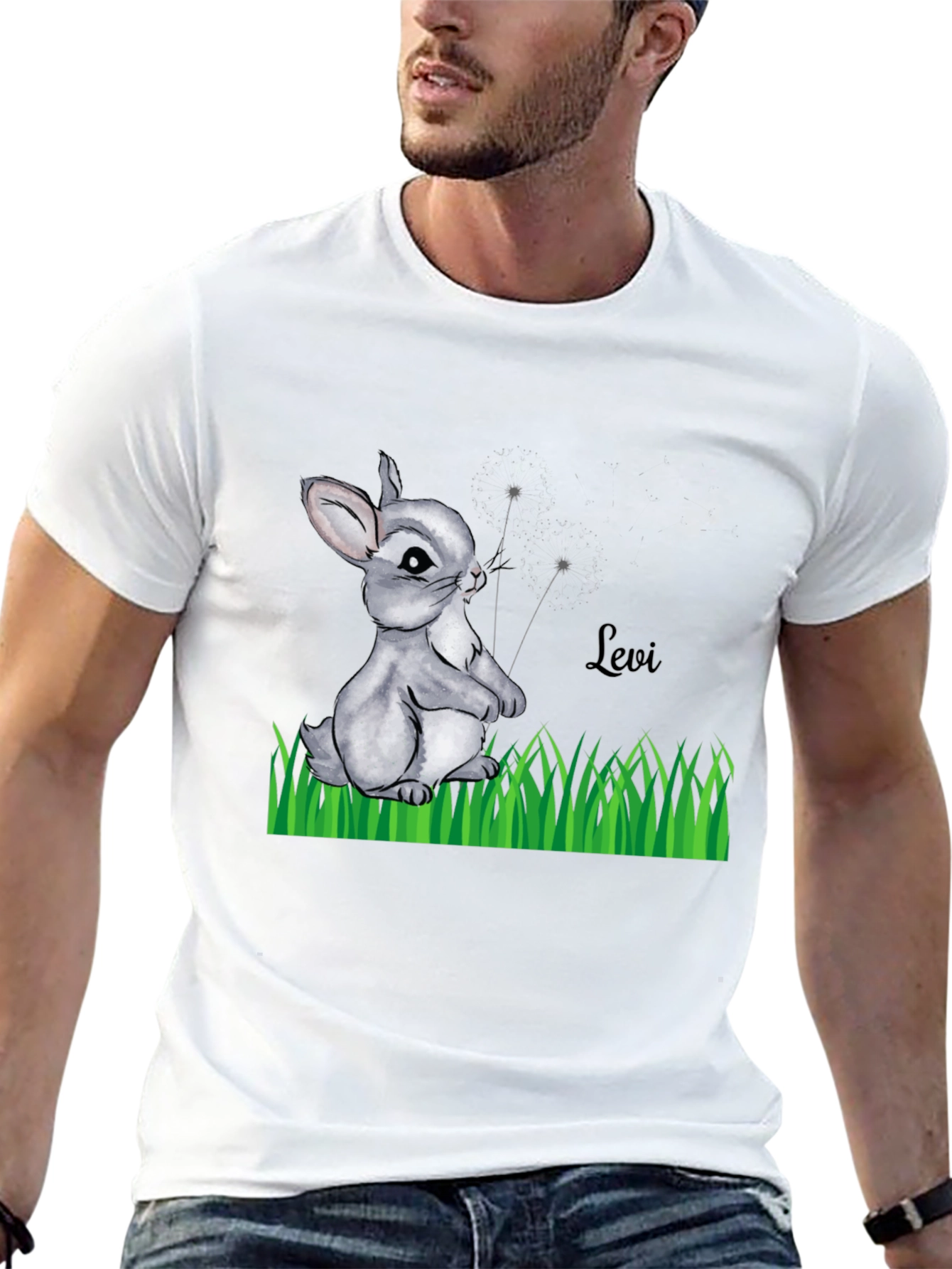 Bunny Levi Graphic Print Black T-Shirt