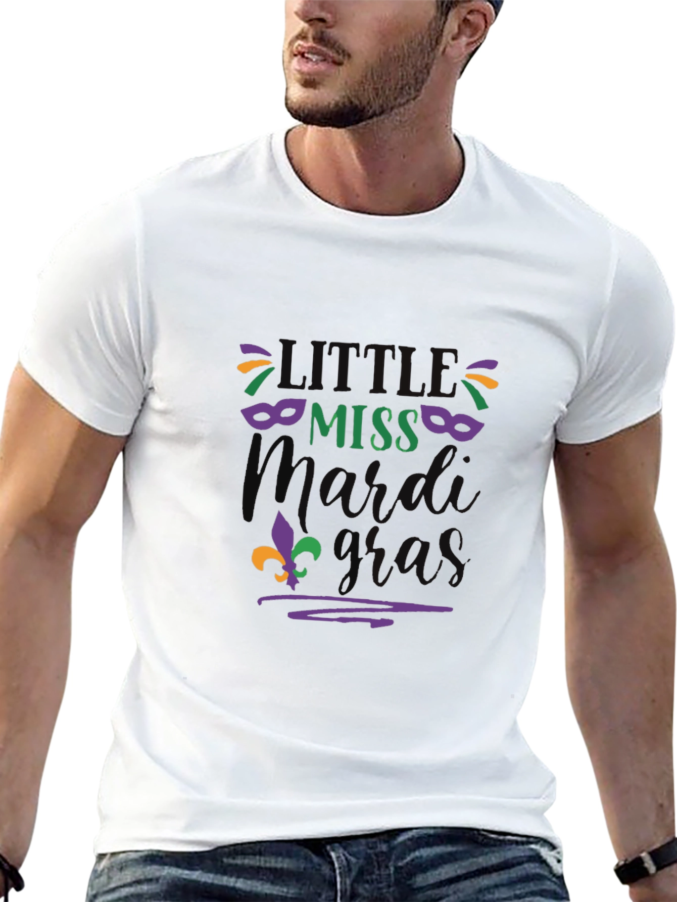 Little Miss Mardi Gras Tee - Black