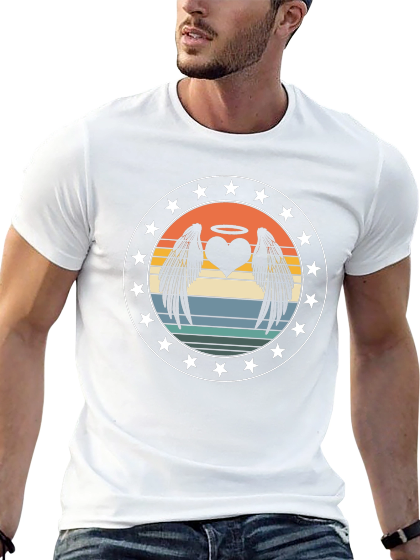 Retro Angel Wings Heart T-Shirt