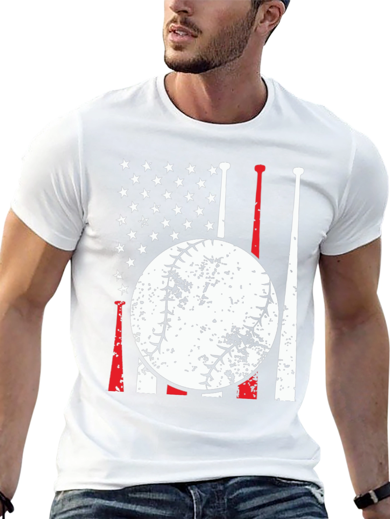 Baseball USA Flag Graphic Tee