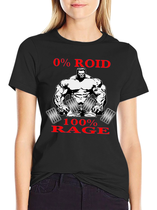 0% Roid 100% Rage Graphic T-Shirt