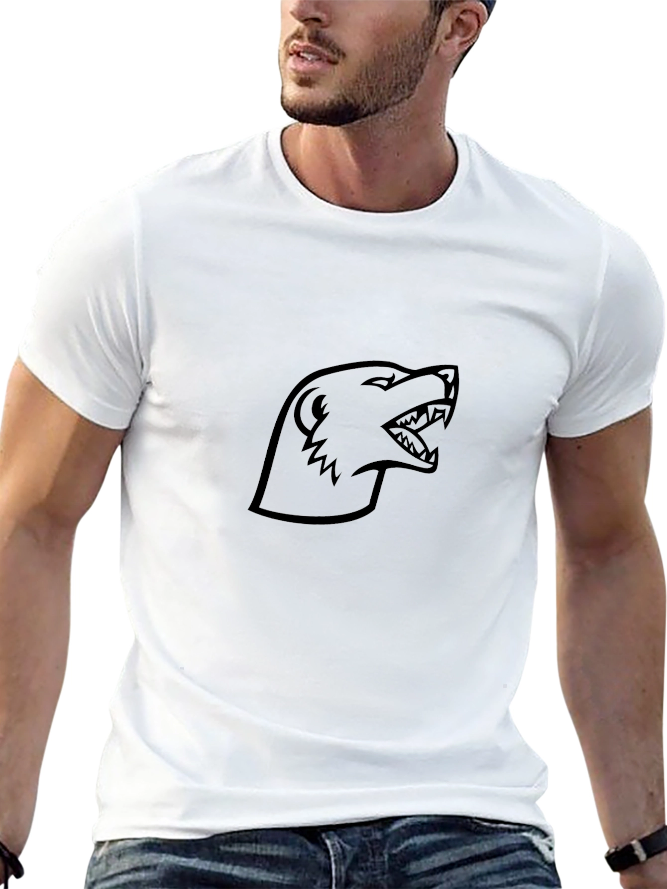 Black T-Shirt with Aggressive Badger Graphic