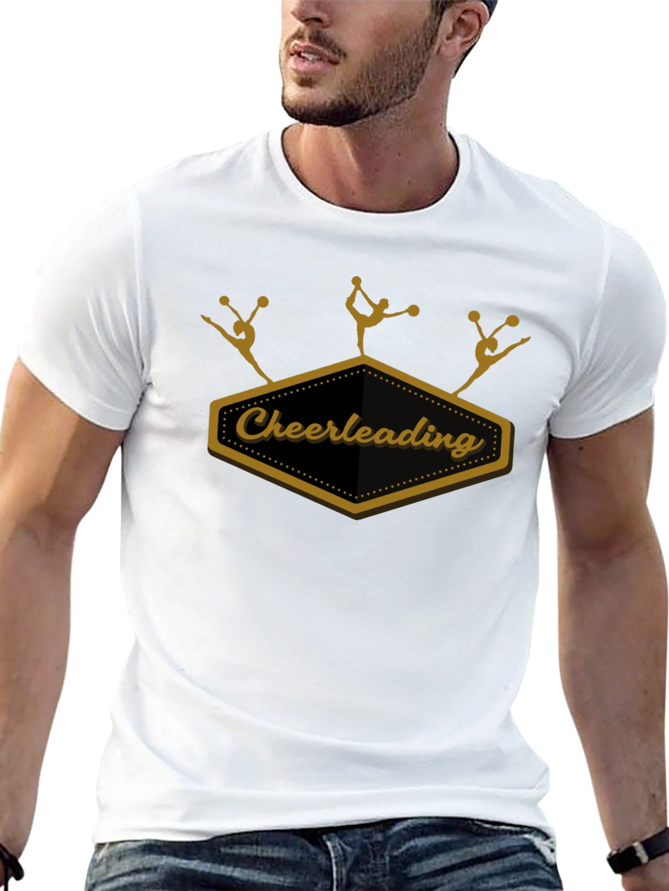 Cheerleading Team Black Graphic T-Shirt