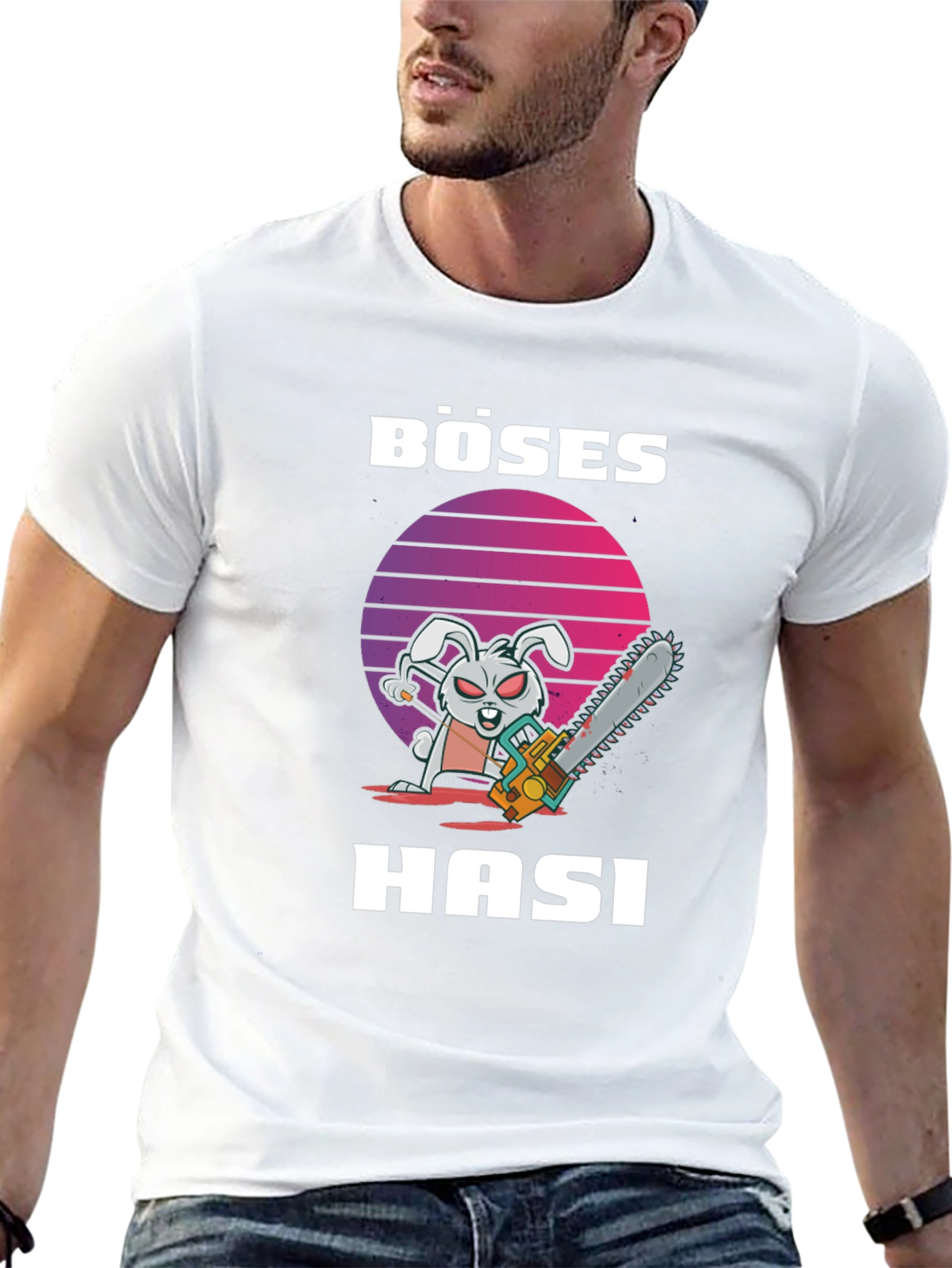 Böses Hasi T-Shirt - Evil Bunny Chainsaw Tee