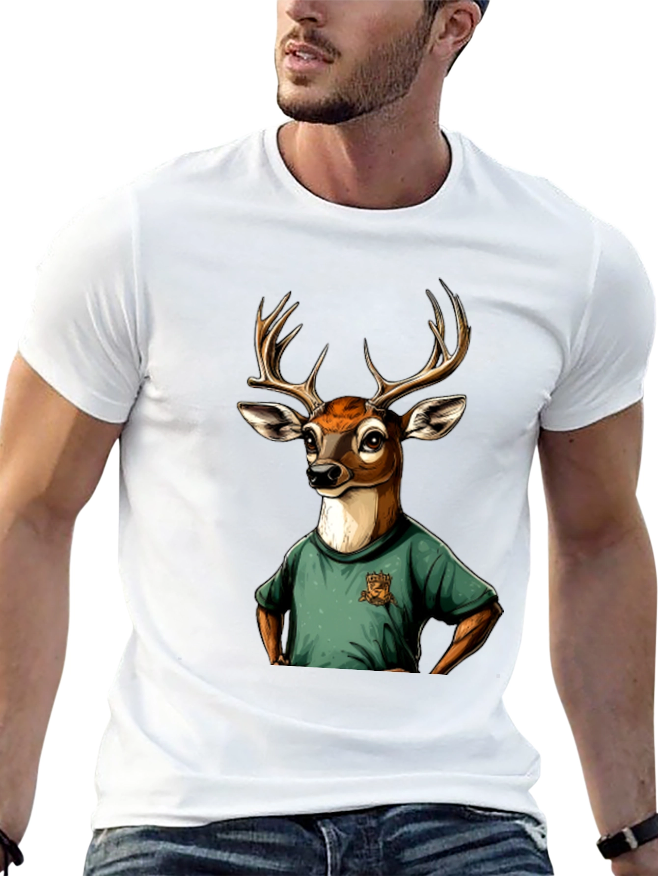 Deer T-Shirt - Novelty Animal Graphic Tee