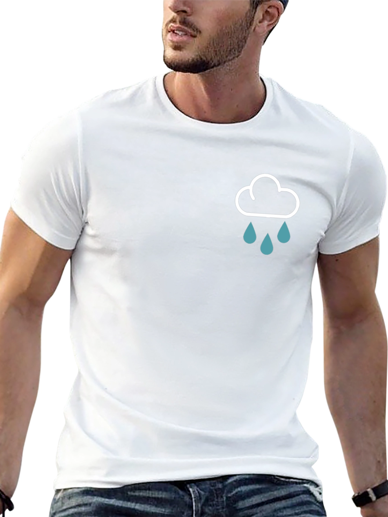 Rain Cloud Graphic Black T-Shirt