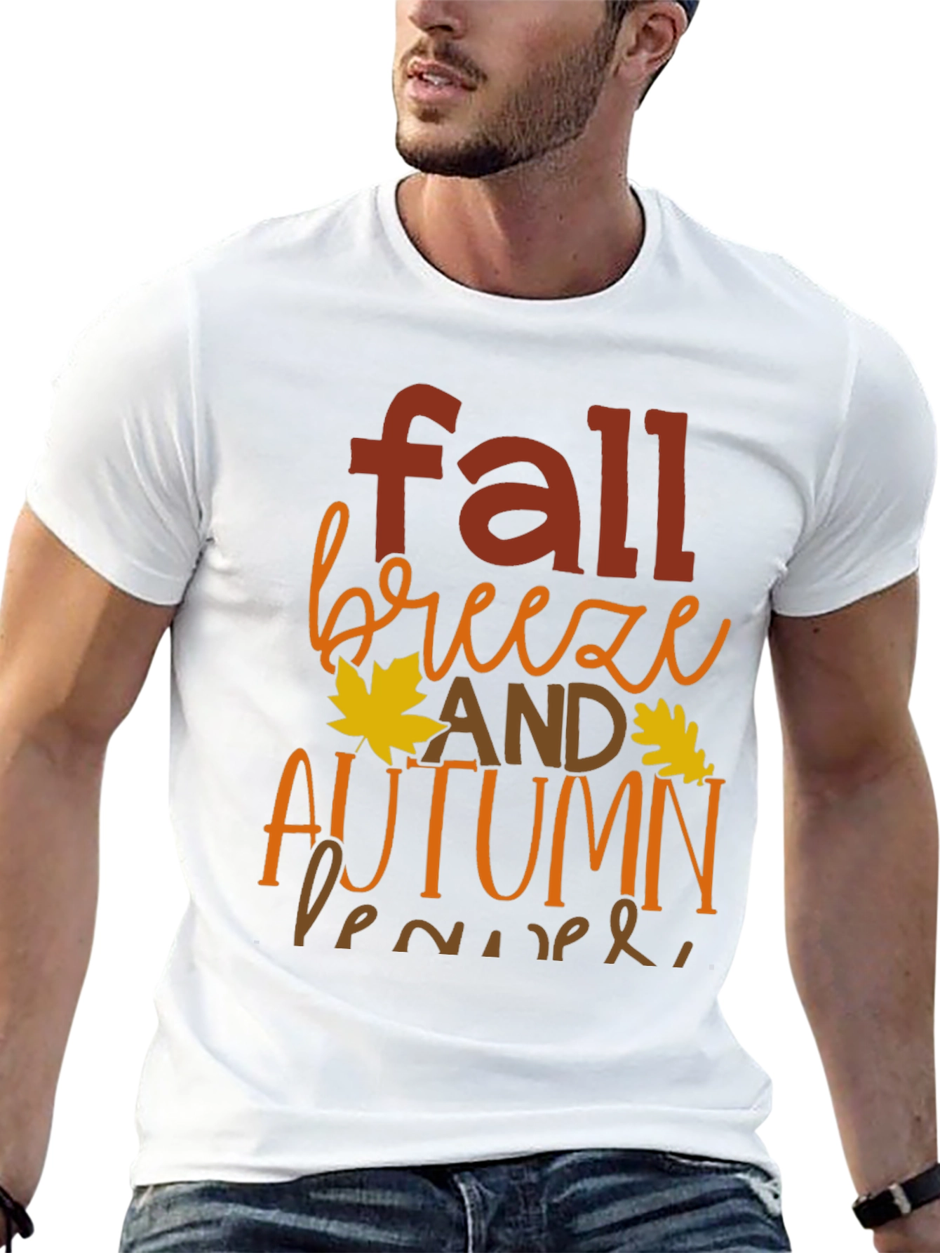 Fall Breeze Autumn Leaves Graphic T-Shirt
