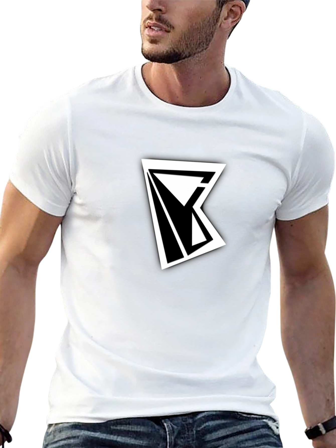 Modern Geometric Black T-Shirt