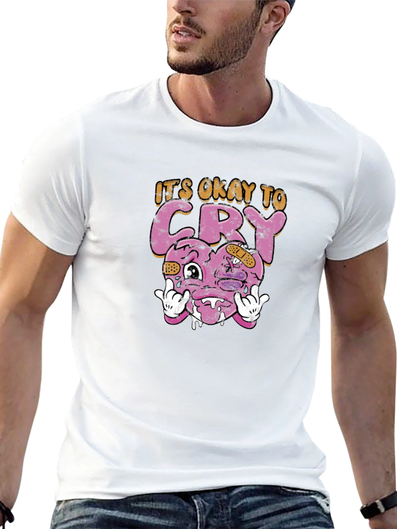 Its Okay To Cry Heart Graphic Tee