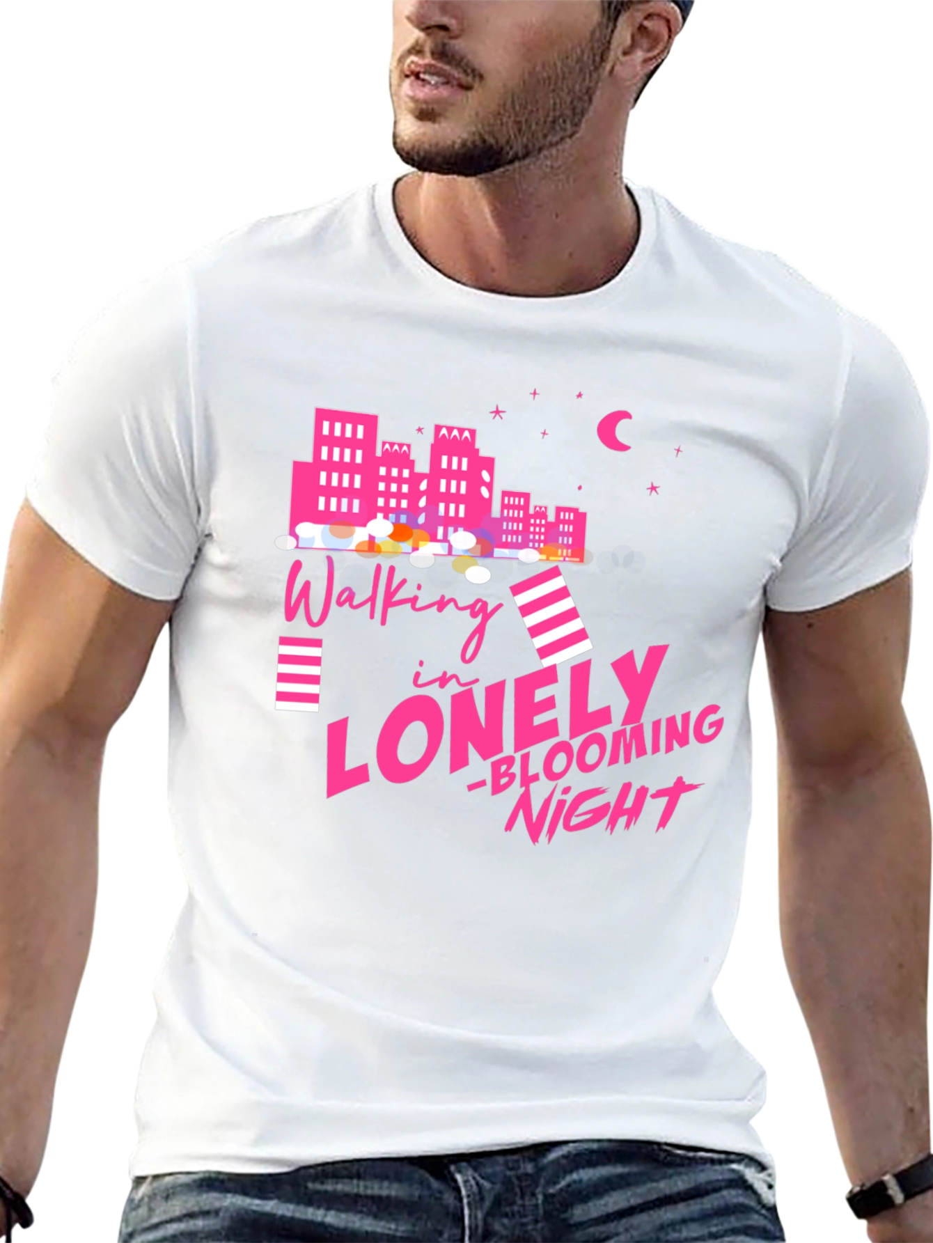 Walking in Lonely Blooming Night Graphic Tee