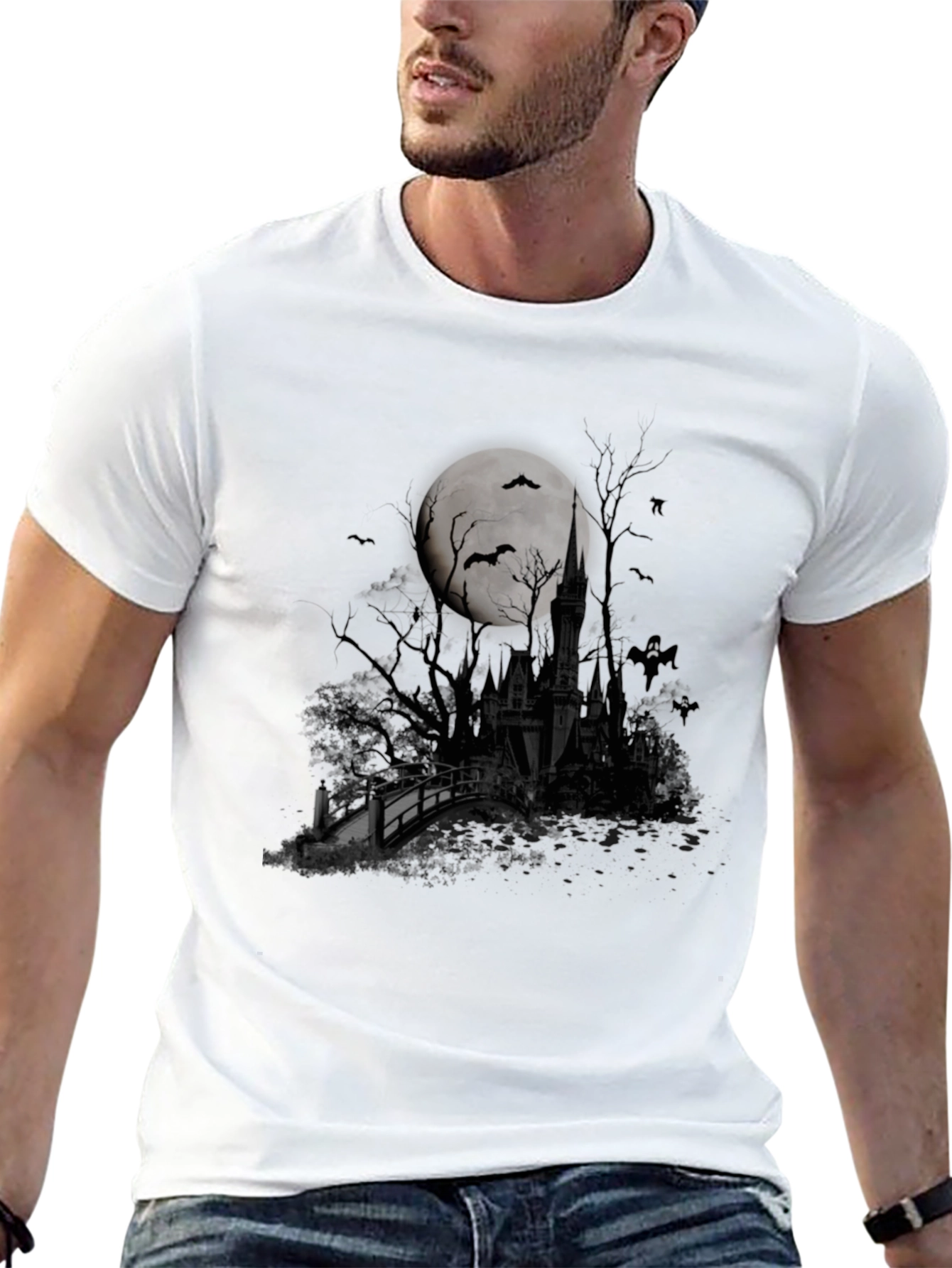 Halloween Castle Moon T-Shirt