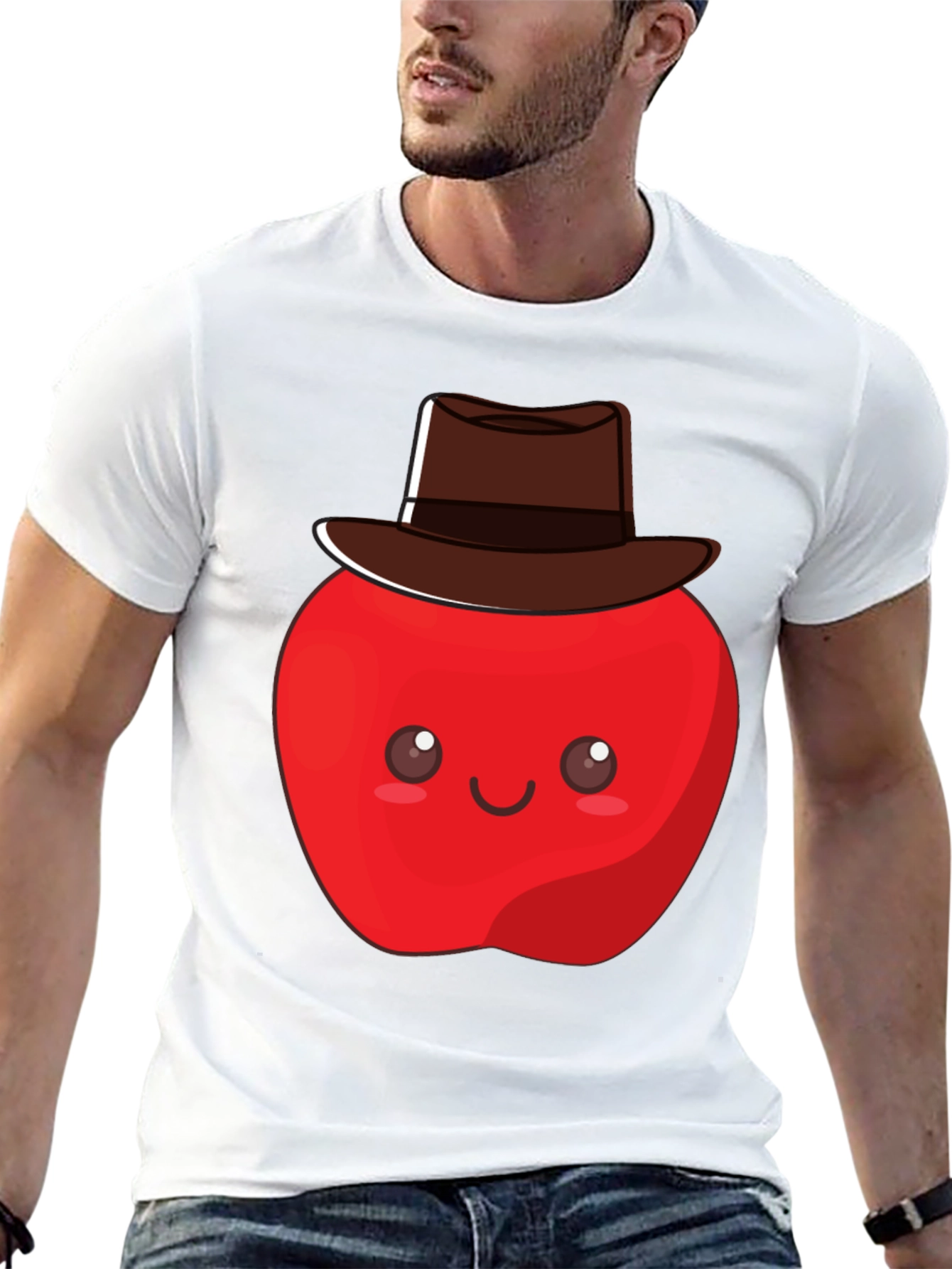 Cute Apple Cowboy T-Shirt - Unisex Graphic Tee