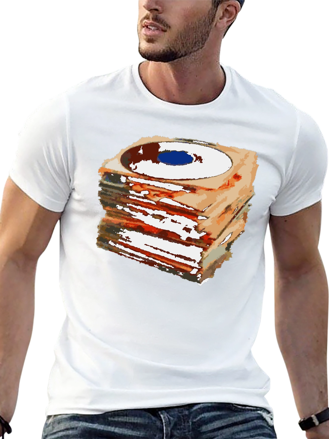 Stacked Records Graphic Tee - Black