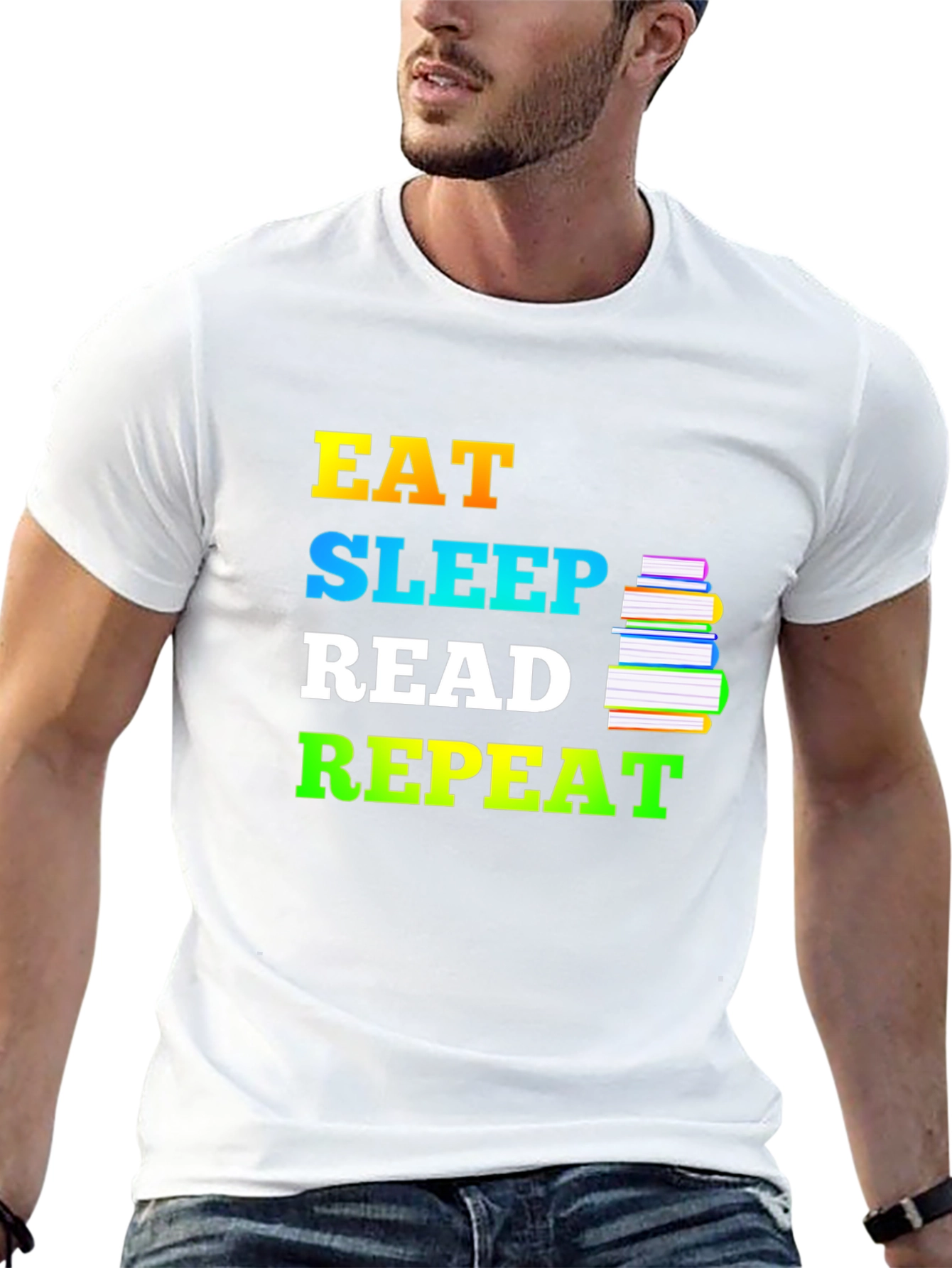 Eat Sleep Read Repeat T-Shirt - Book Lover Tee