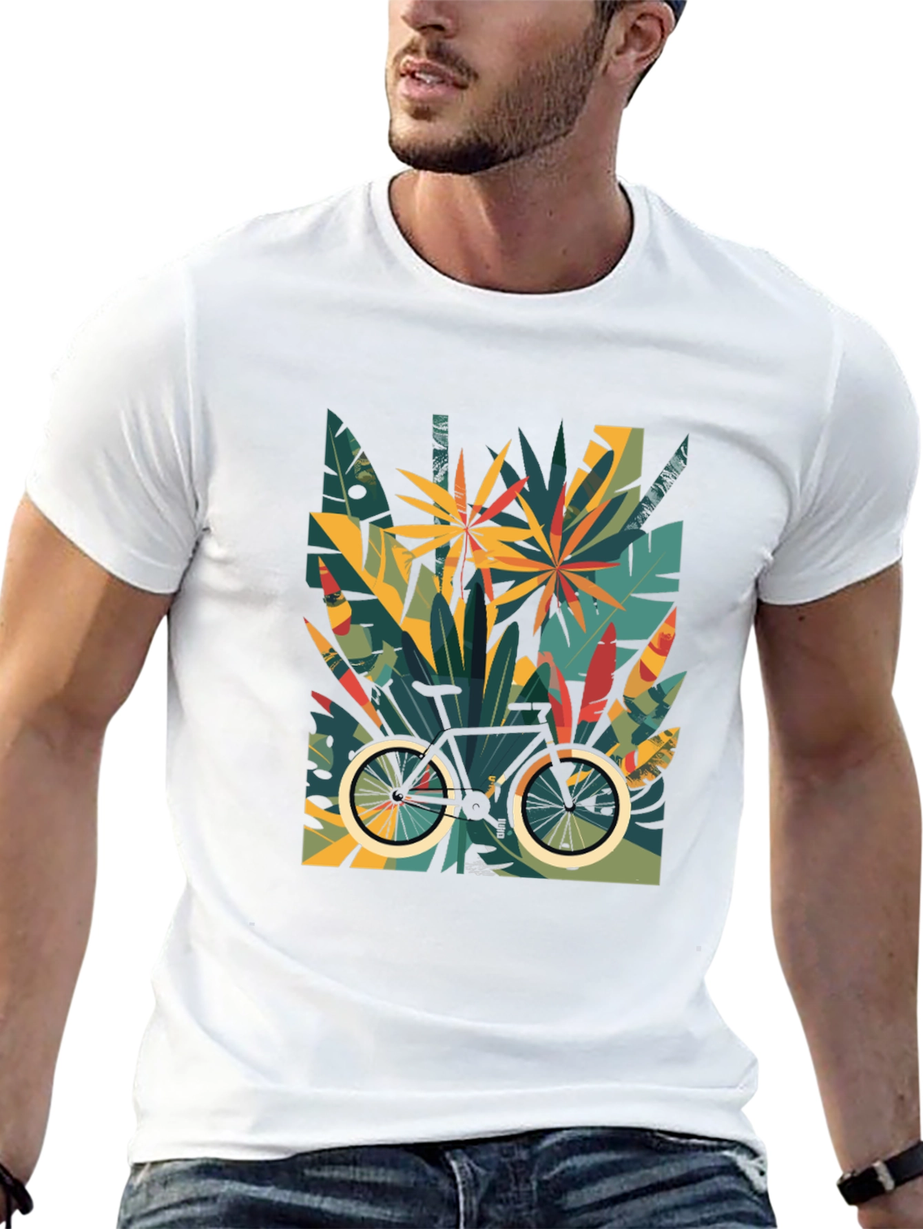 Tropical Bike Graphic Tee - Stylish Comfort