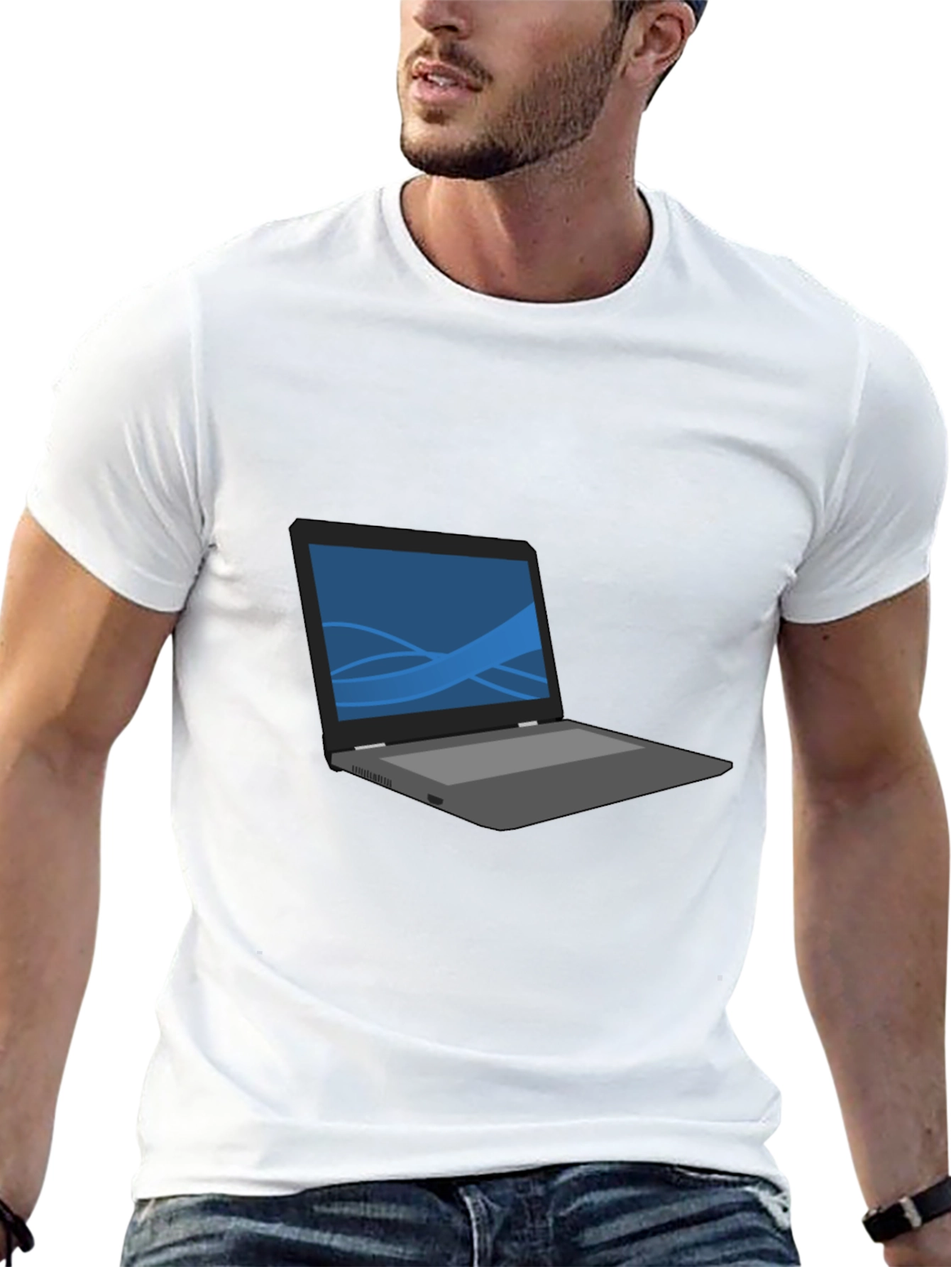 Laptop Graphic T-Shirt - Casual Style