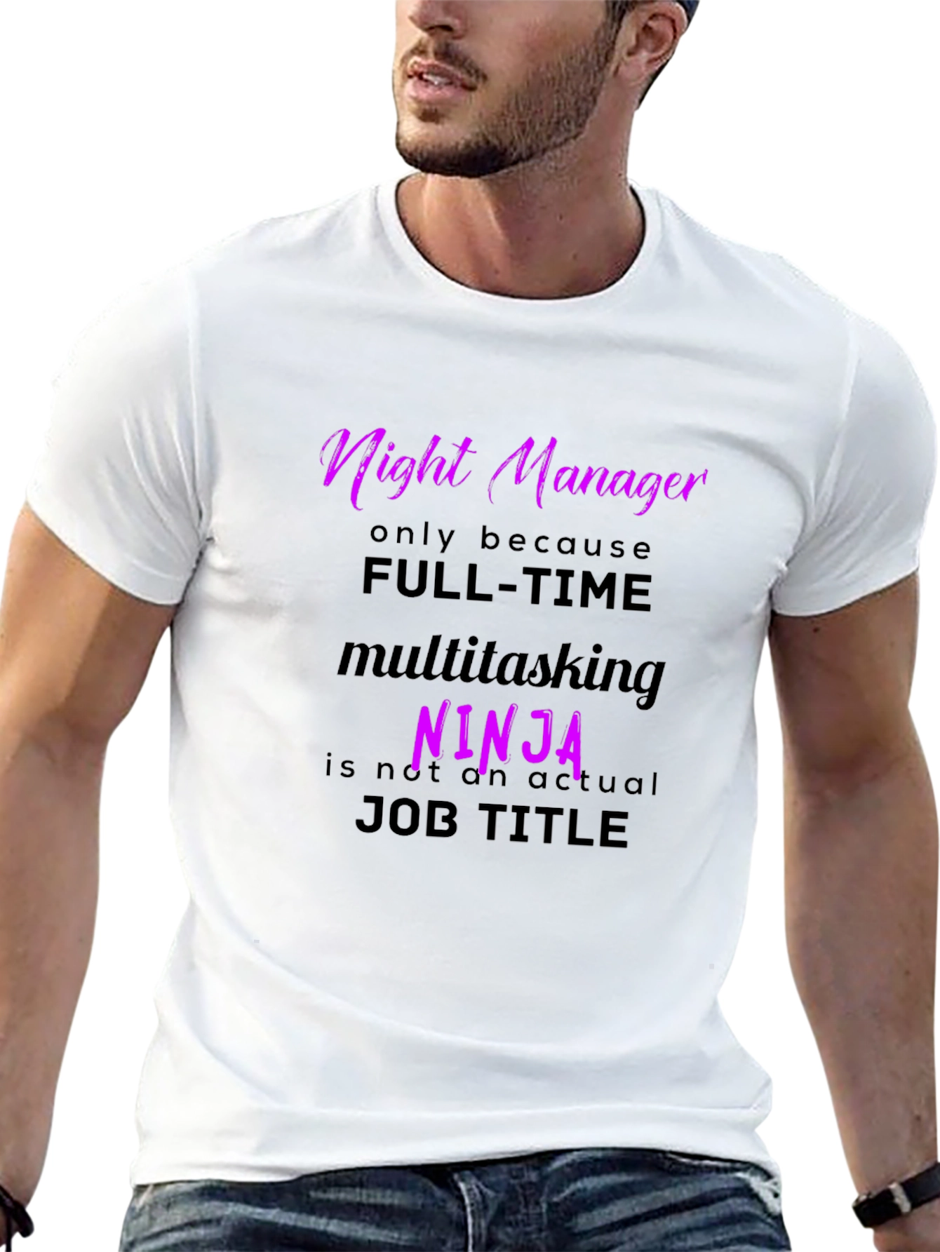 Night Manager Ninja T-Shirt - Funny Job Title Tee