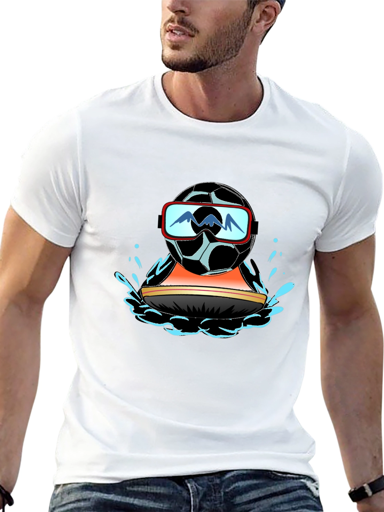 Cool Soccer Ball Water Sports T-Shirt