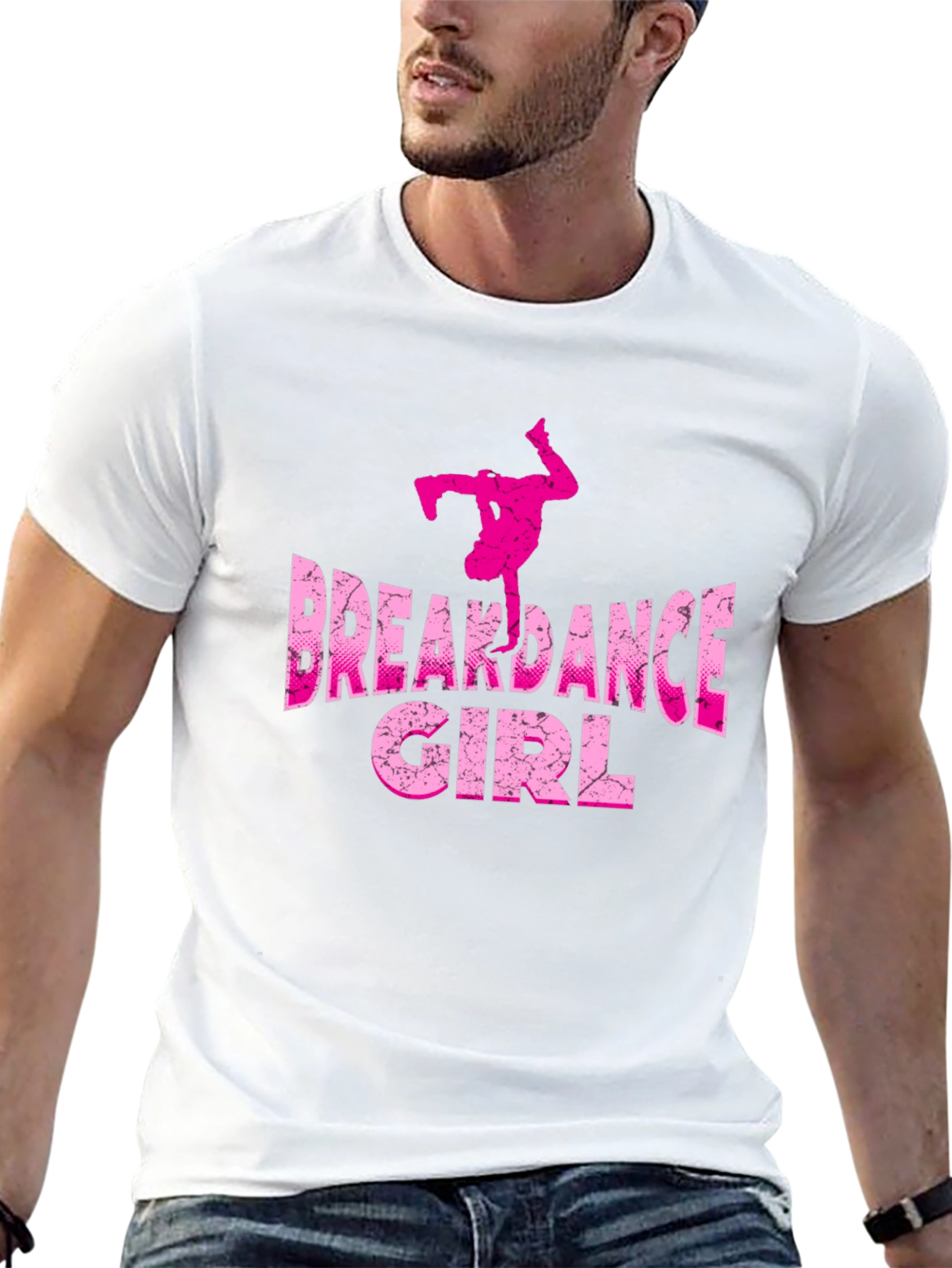 Breakdance Girl Graphic Tee - Black Cotton Shirt