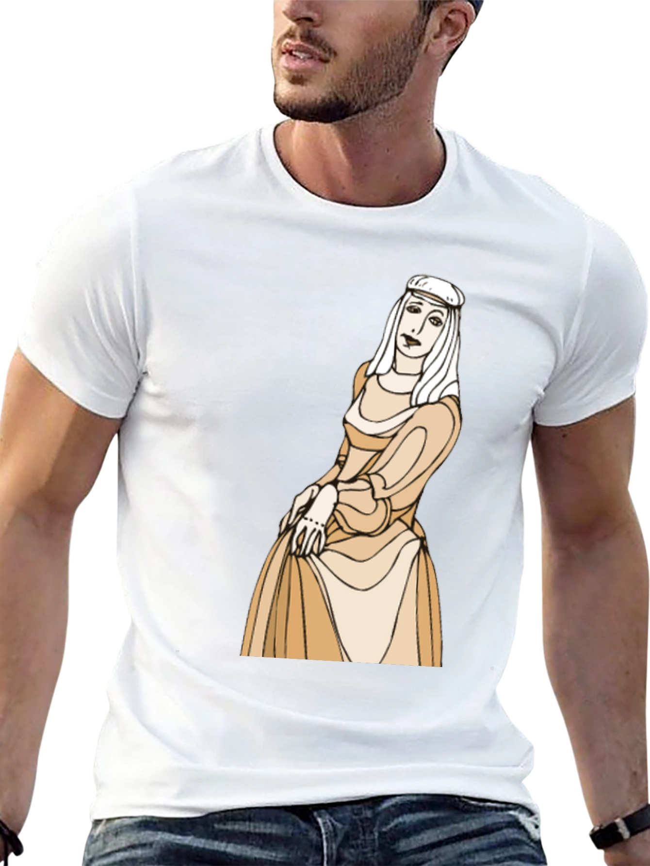Medieval Lady Graphic Black T-Shirt