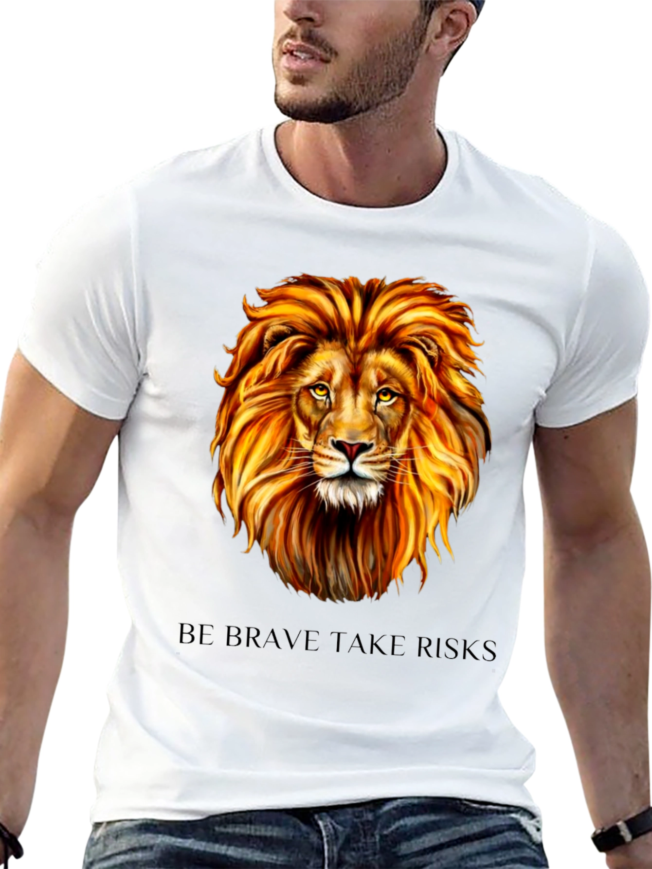 Lion Graphic Tee - Be Brave Take Risks