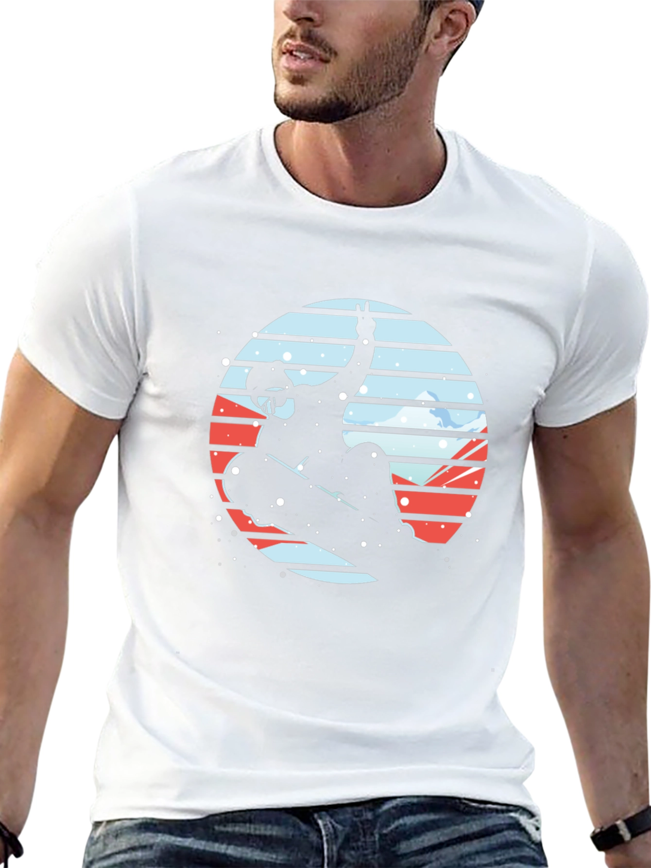 Snowboarder Silhouette Graphic Tee - Stylish & Unique Design