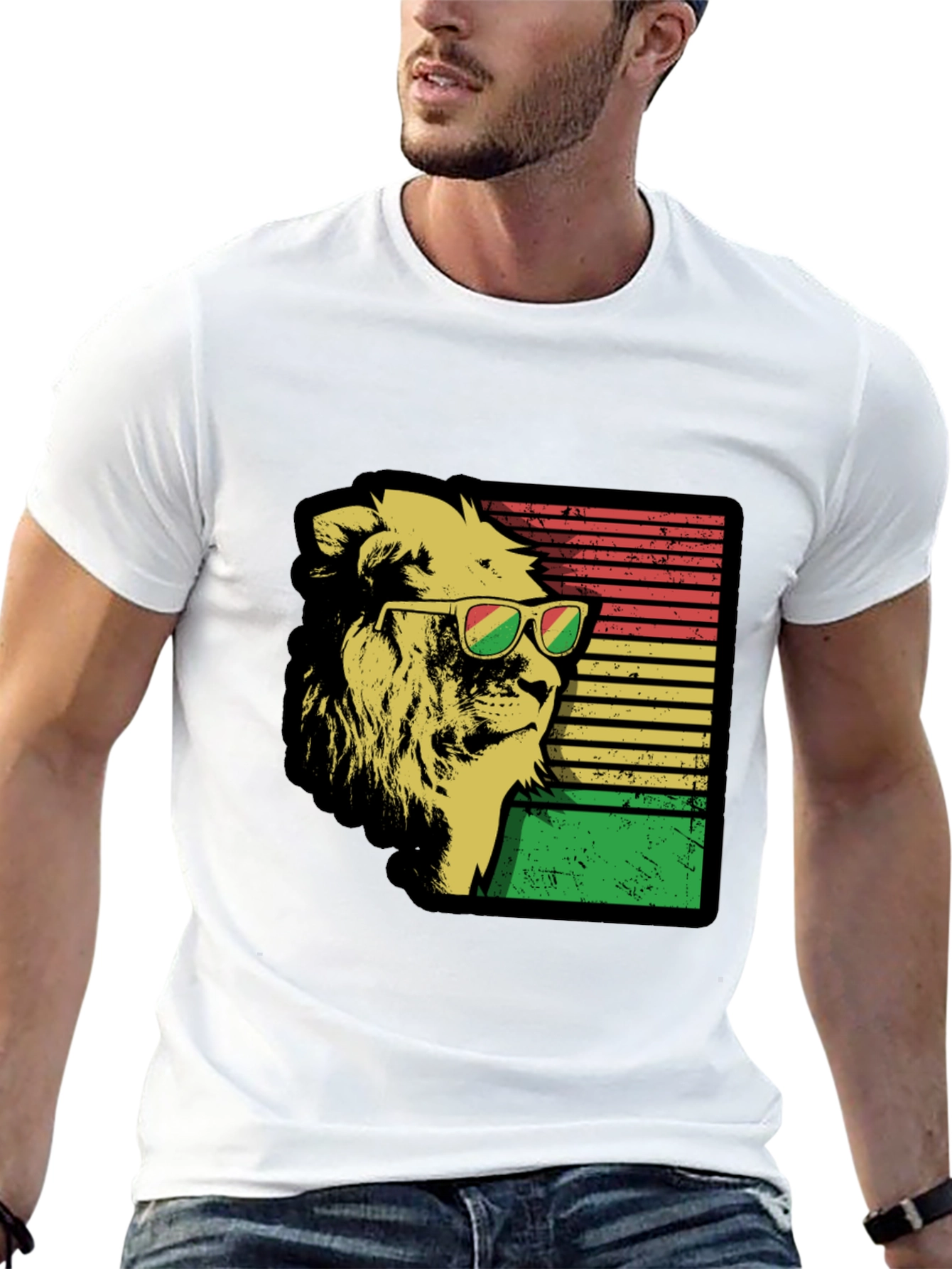 Cool Lion Graphic Tee - Reggae Rasta Style