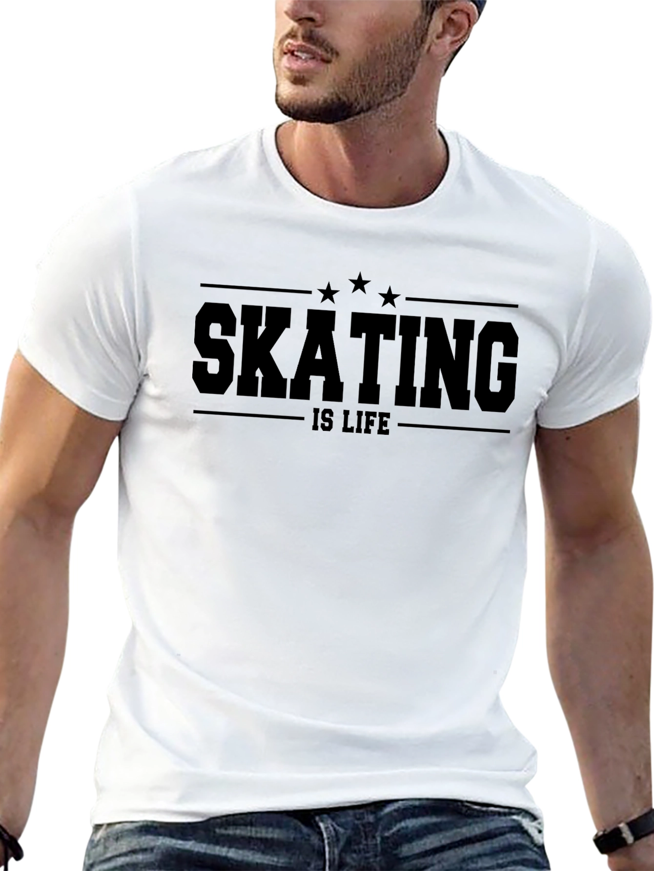 Skating is Life Black Graphic Tee