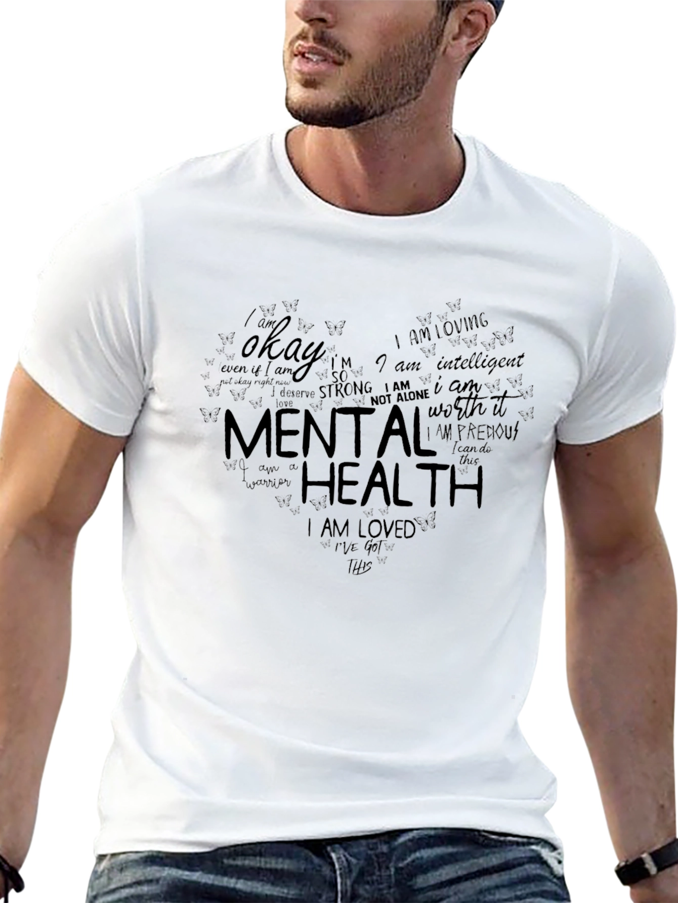 Mental Health Heart T-Shirt - Positive Affirmations Tee