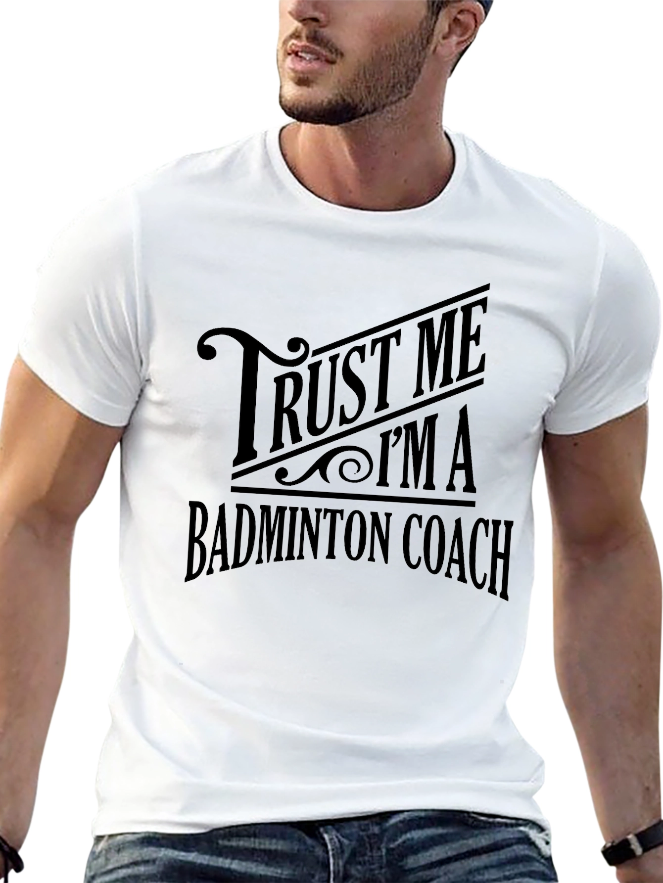 Trust Me Im a Badminton Coach Black T-Shirt