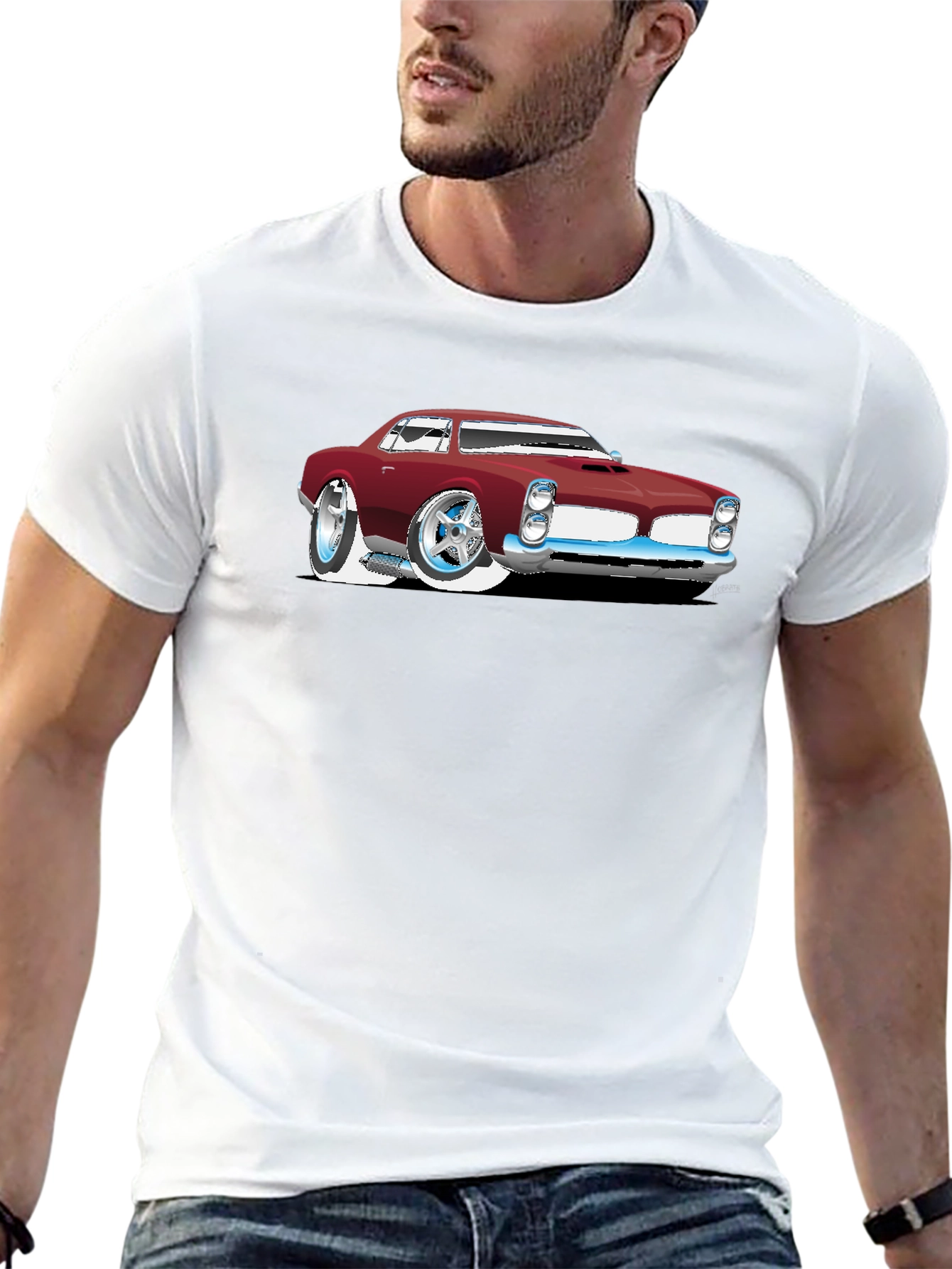 Cartoon Car Graphic Black T-Shirt