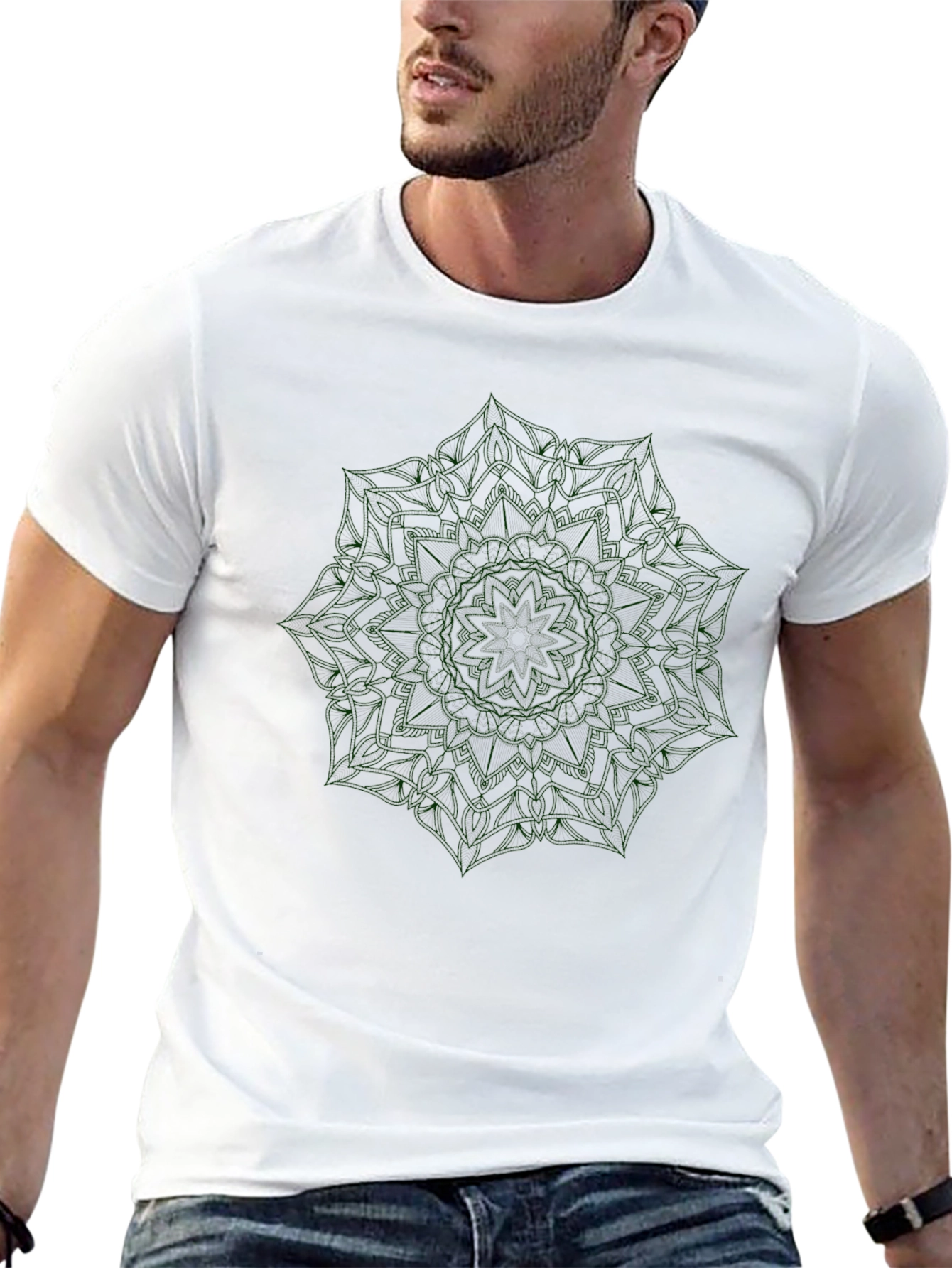 Black Mandala Graphic Tee - Stylish Casual Comfort
