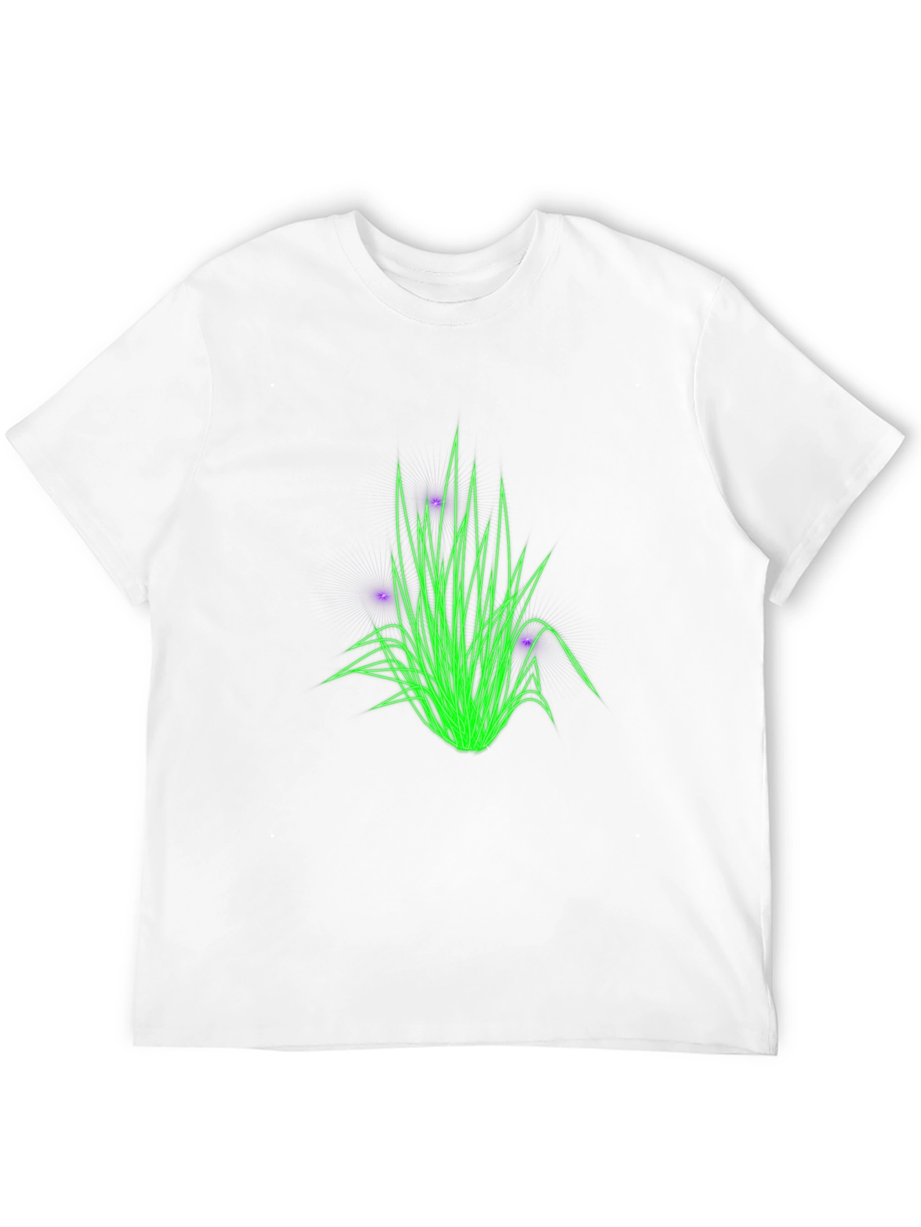 Neon Grass Graphic Tee - Stylish Black T-Shirt
