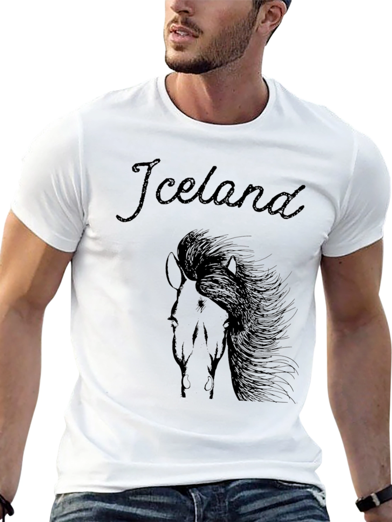 Iceland Horse Graphic T-Shirt - Unisex Black Tee
