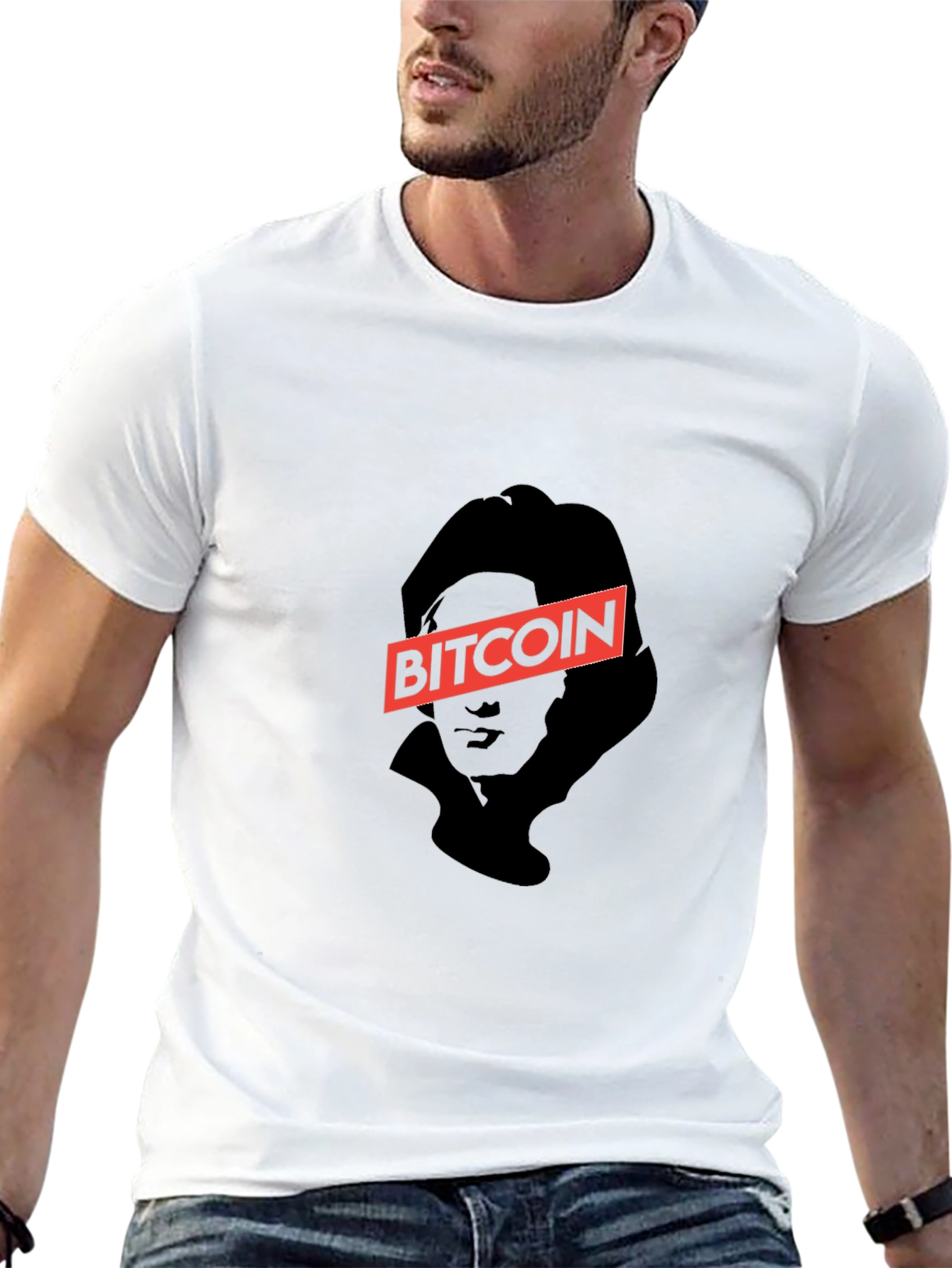 Bitcoin Graphic Print Black T-Shirt