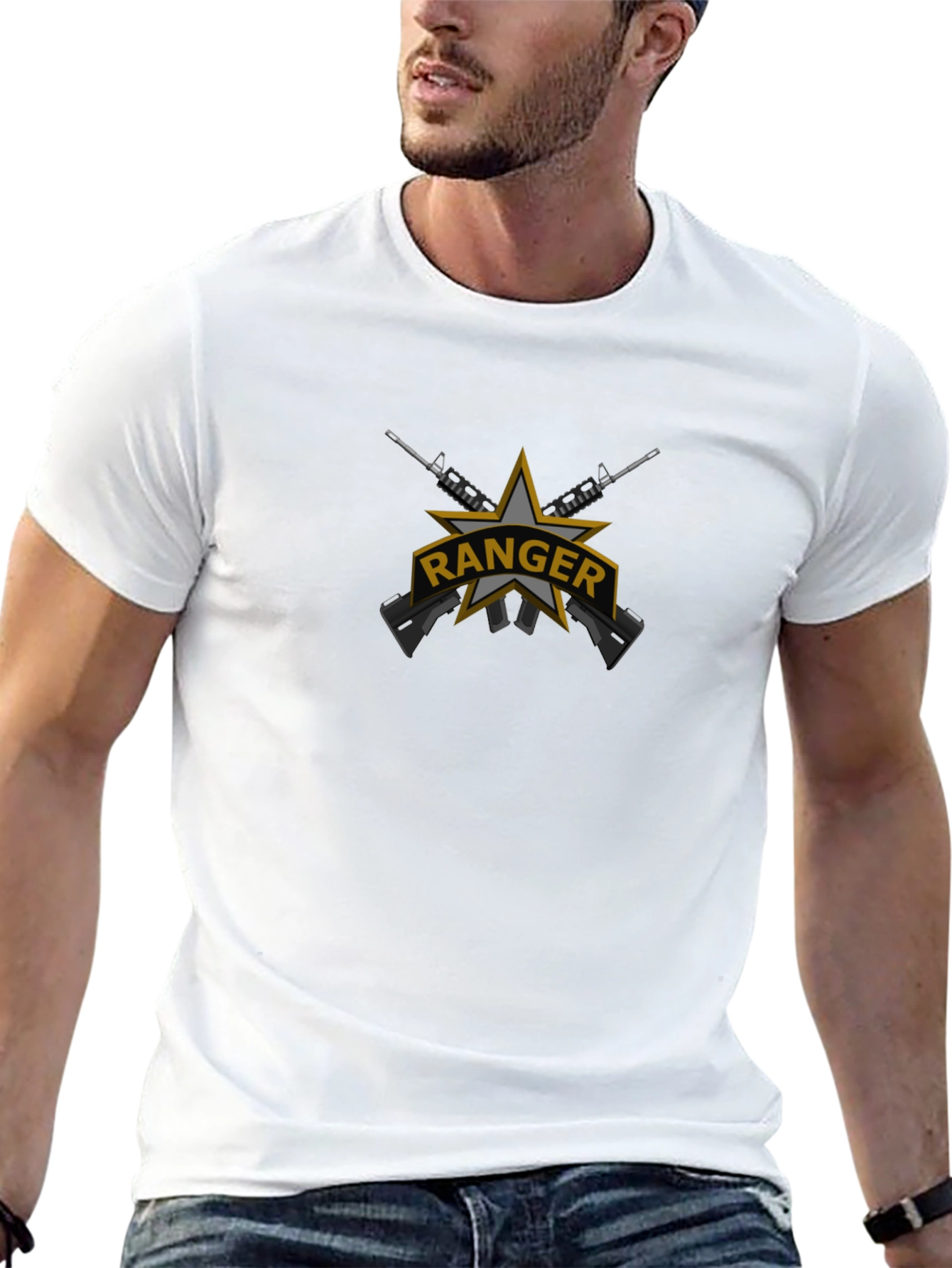 Ranger Star Black T-Shirt - Military Inspired Design