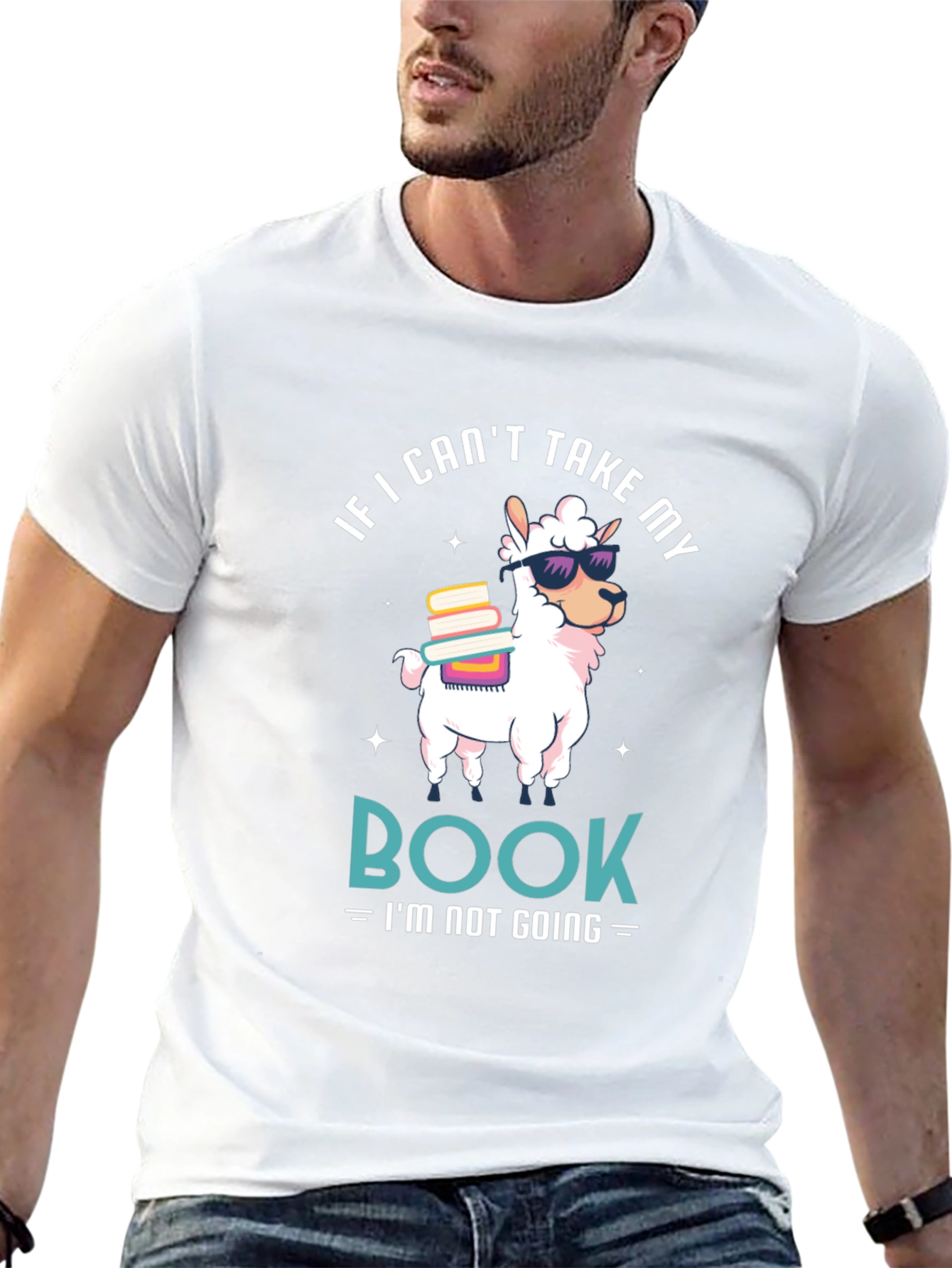 Llama Book Lover Graphic T-Shirt