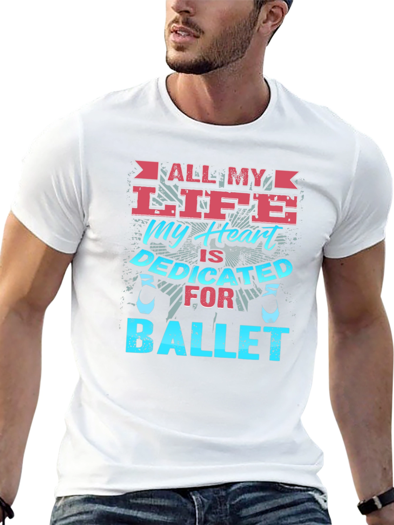Ballet Dedicated Heart Graphic T-Shirt