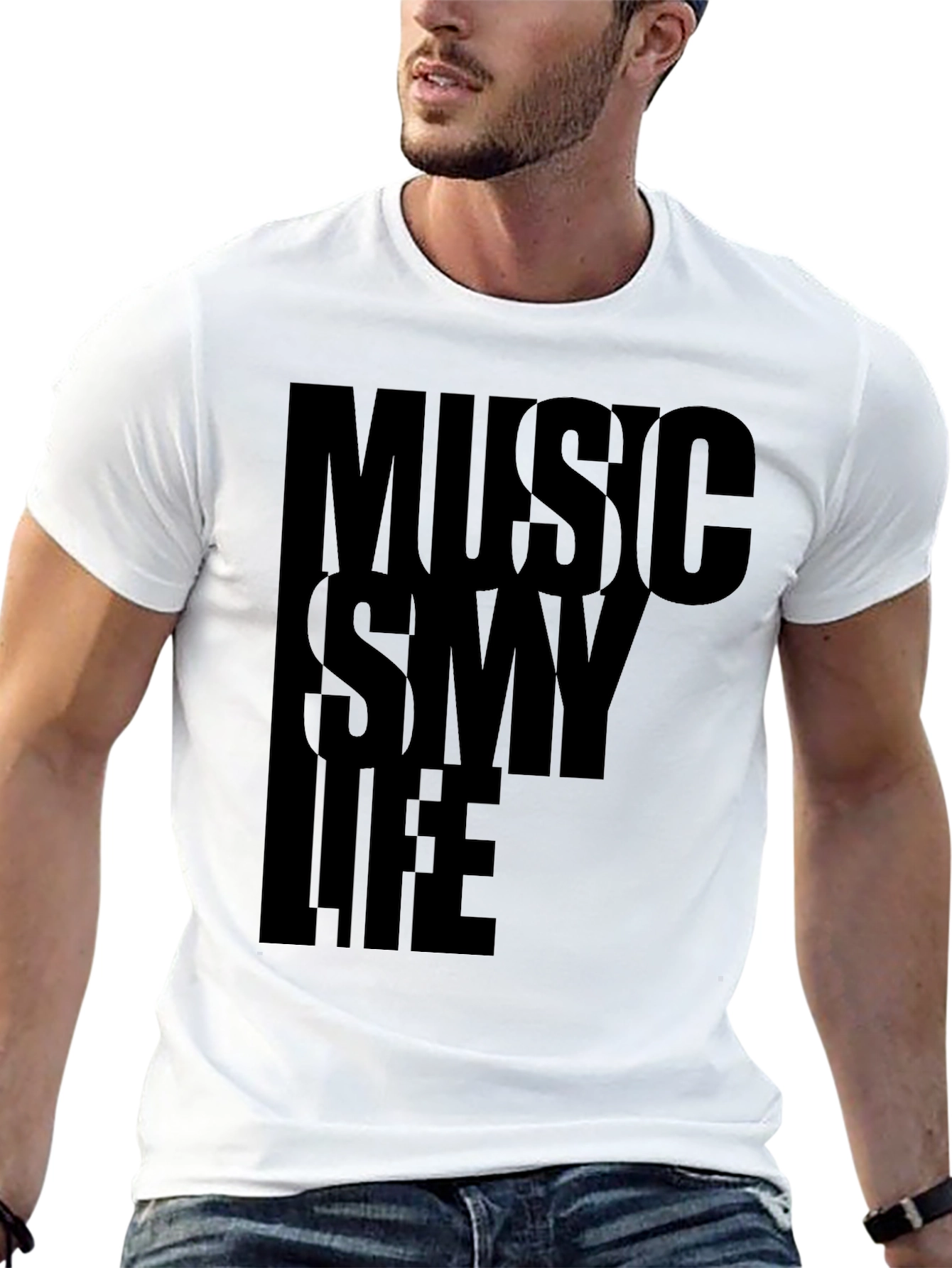 Music Is My Life Graphic Tee - Black