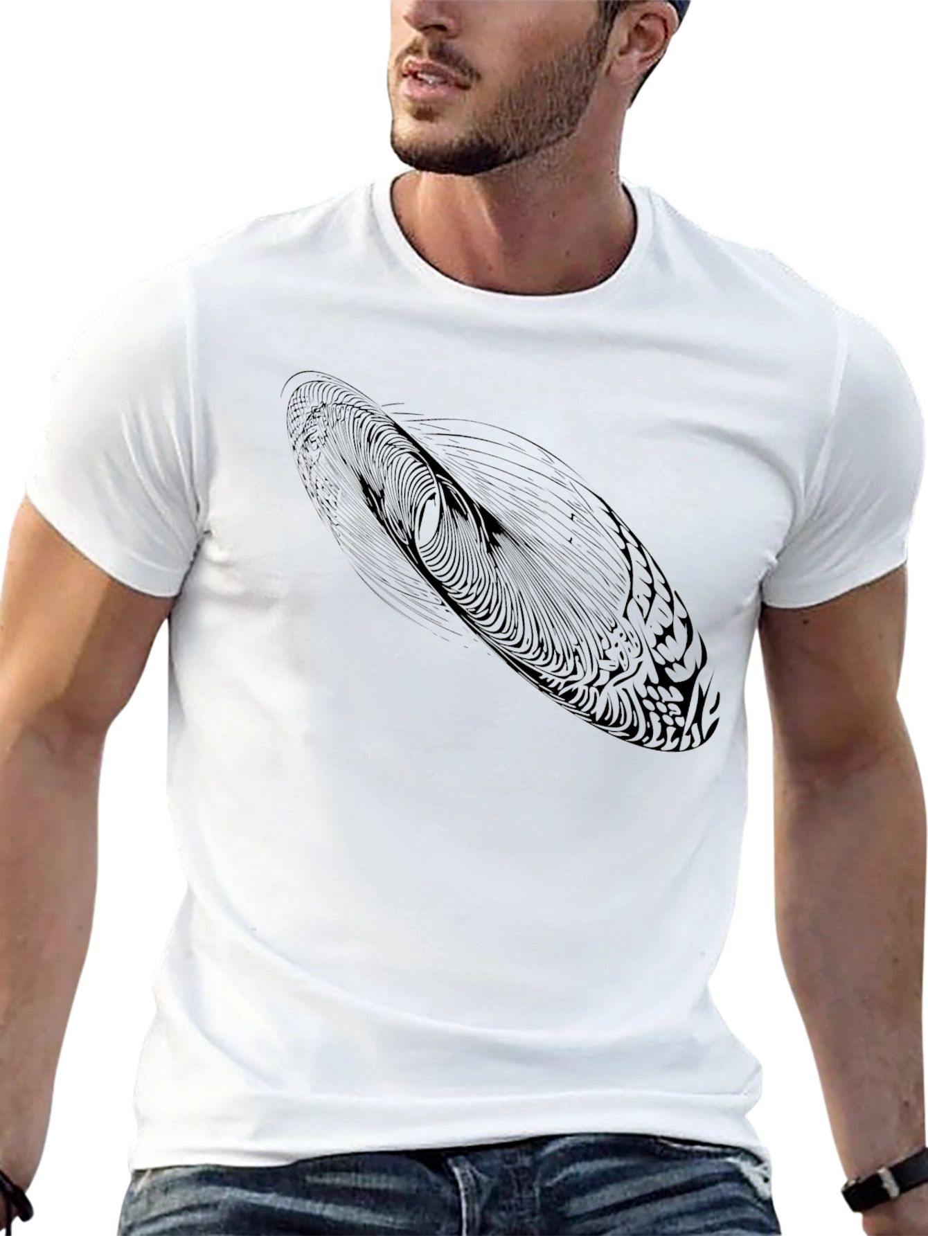 Abstract Design Black T-Shirt
