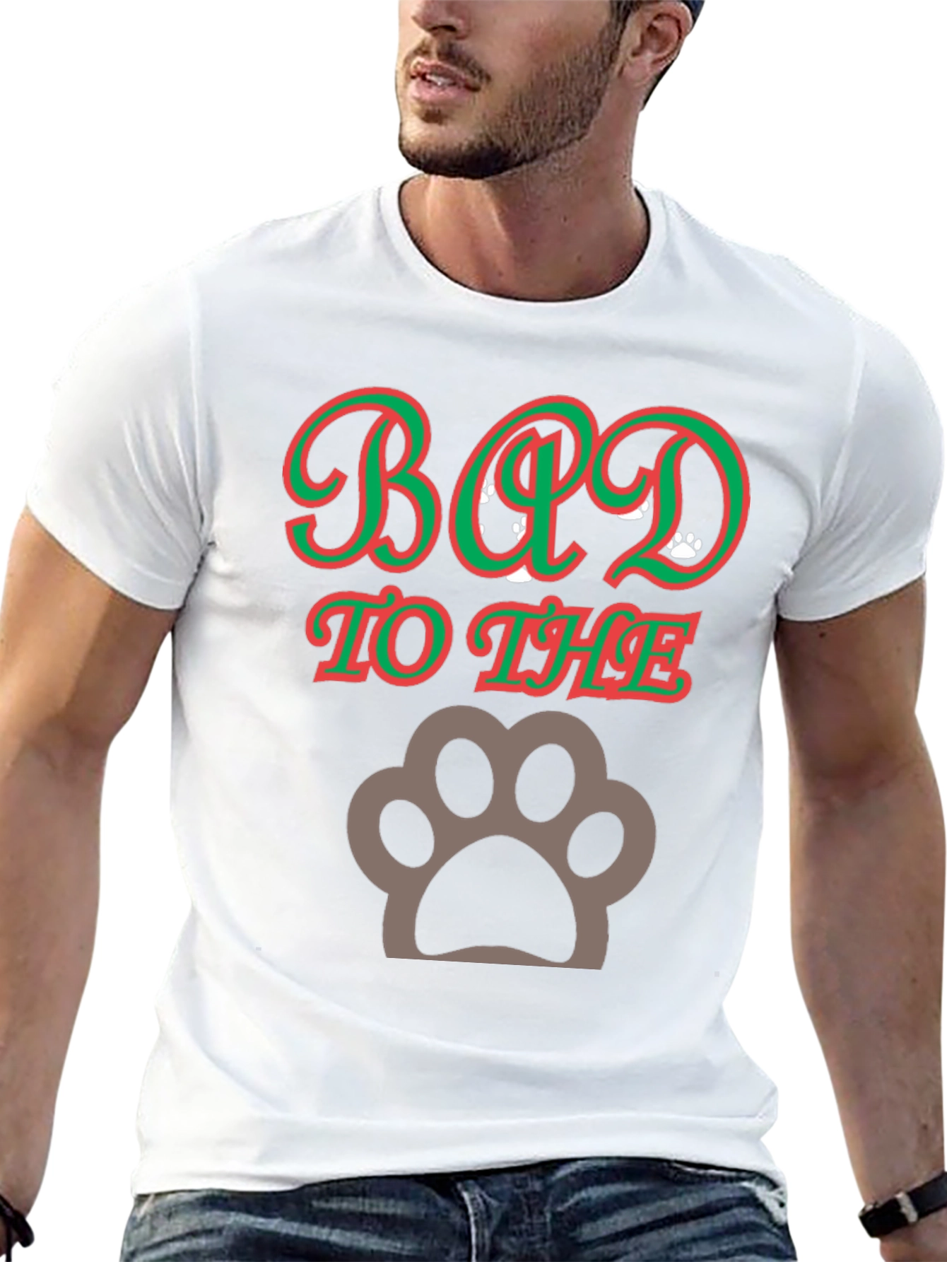Bad to the Bone Paw Print T-Shirt