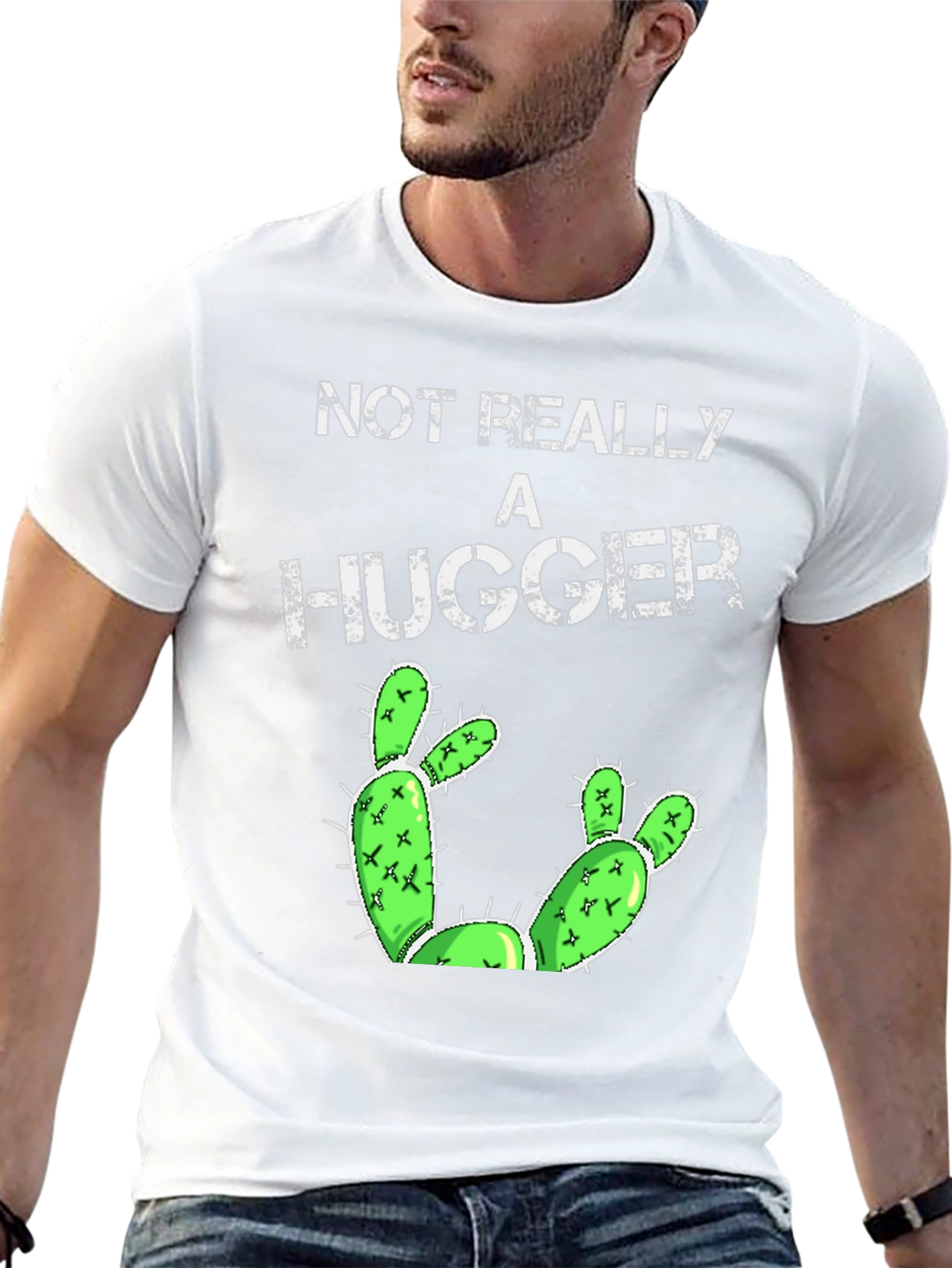 Not Really A Hugger Cactus Graphic Tee