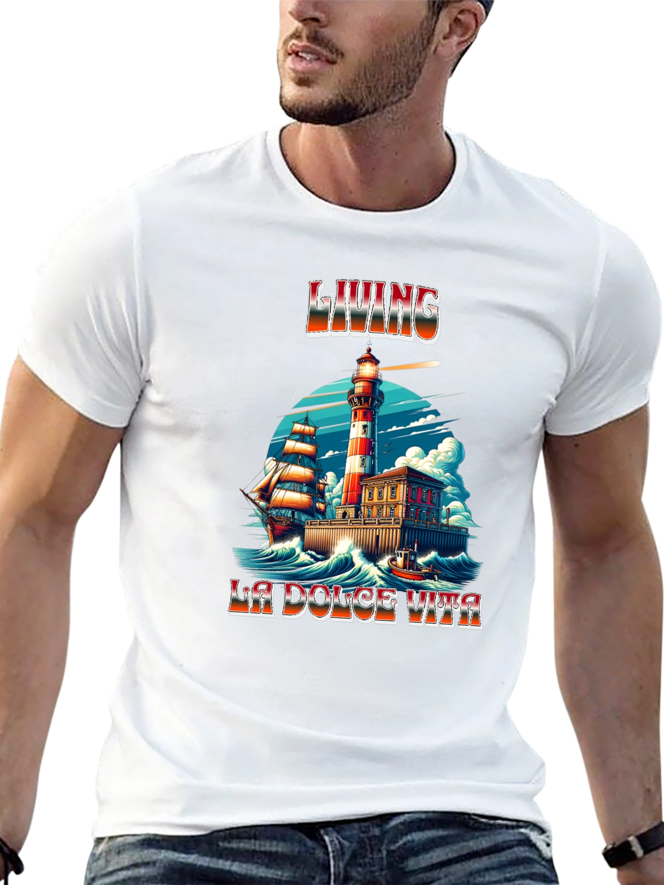 La Dolce Vita Living Lighthouse Graphic Tee