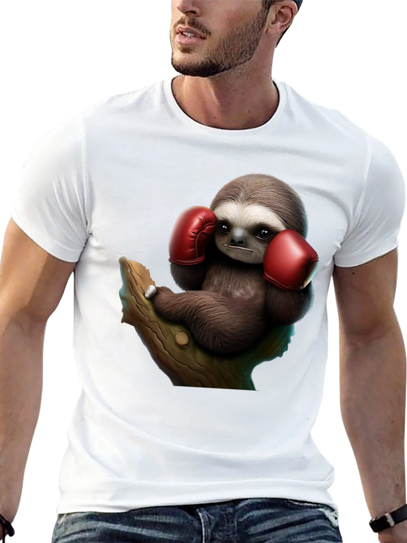 Boxing Sloth Black T-Shirt