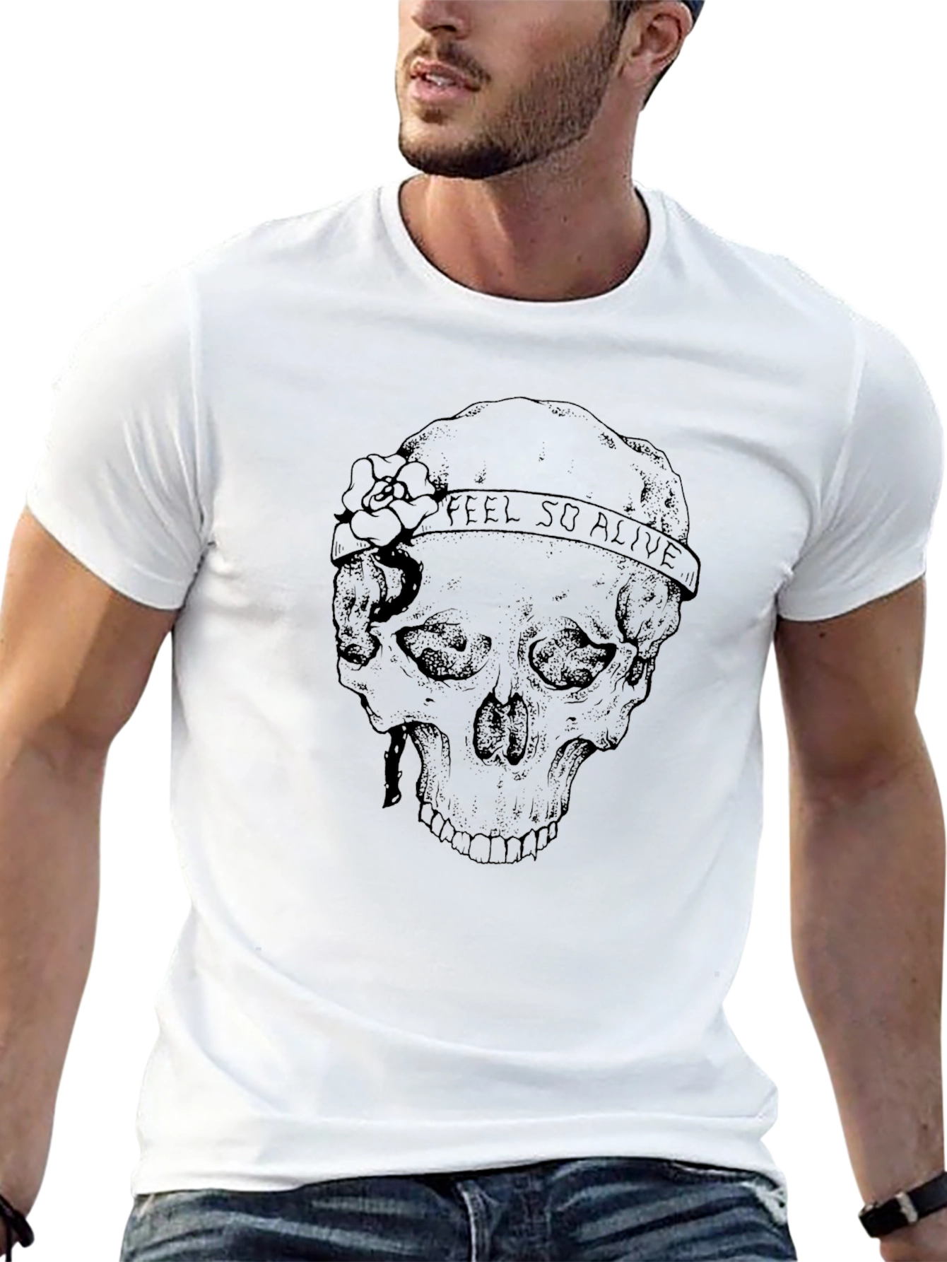 Skull Feel So Alive Graphic T-Shirt